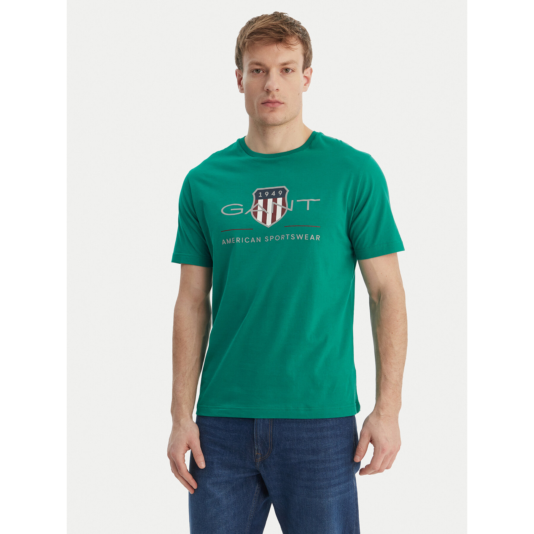 Gant Majica Archive Shield 2003199 Zelena Regular Fit