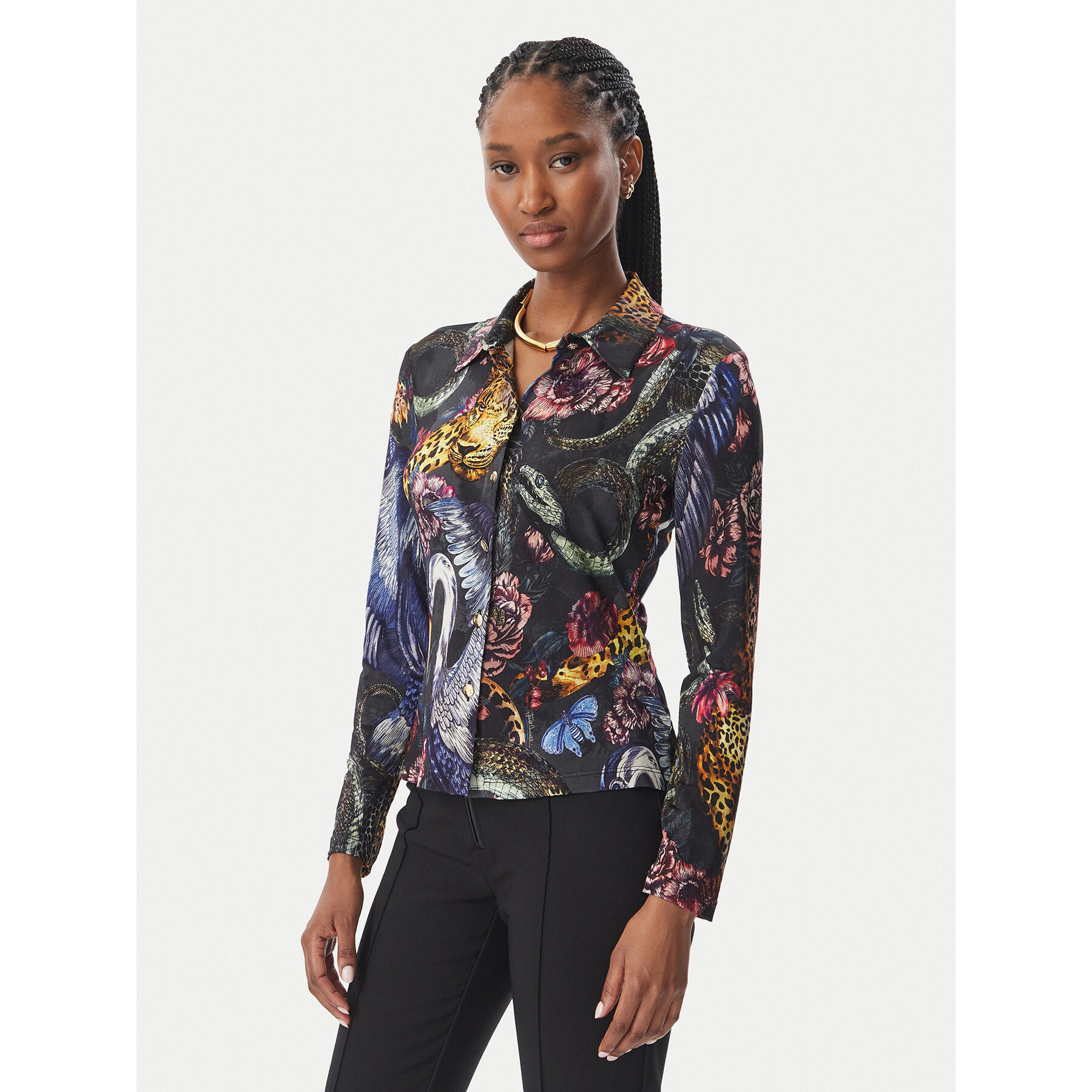 Just Cavalli Bluse 81PAL228 JS566 Bunt Slim Fit