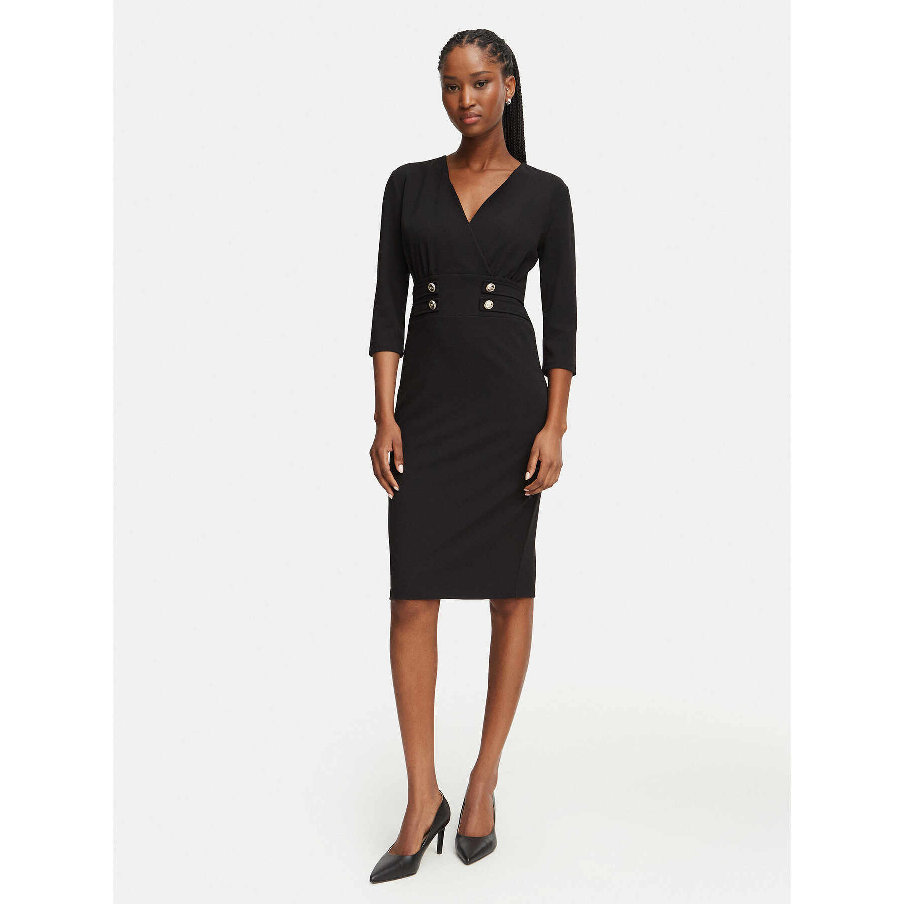 Rinascimento Coctailkleid CFC0126151003 Schwarz Slim Fit