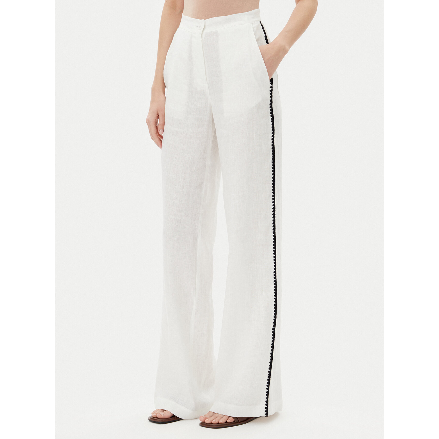 ICONA Stoffhose RP5LE005 Weiß Relaxed Fit