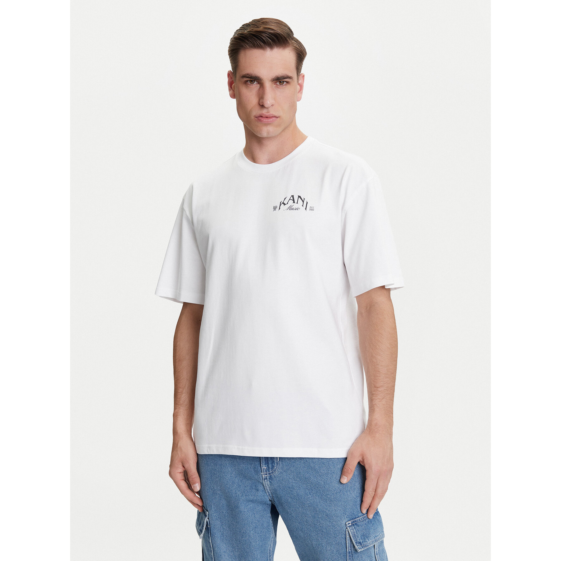 Karl Kani T-shirt Palm Print PD00005330 Bianco Relaxed Fit