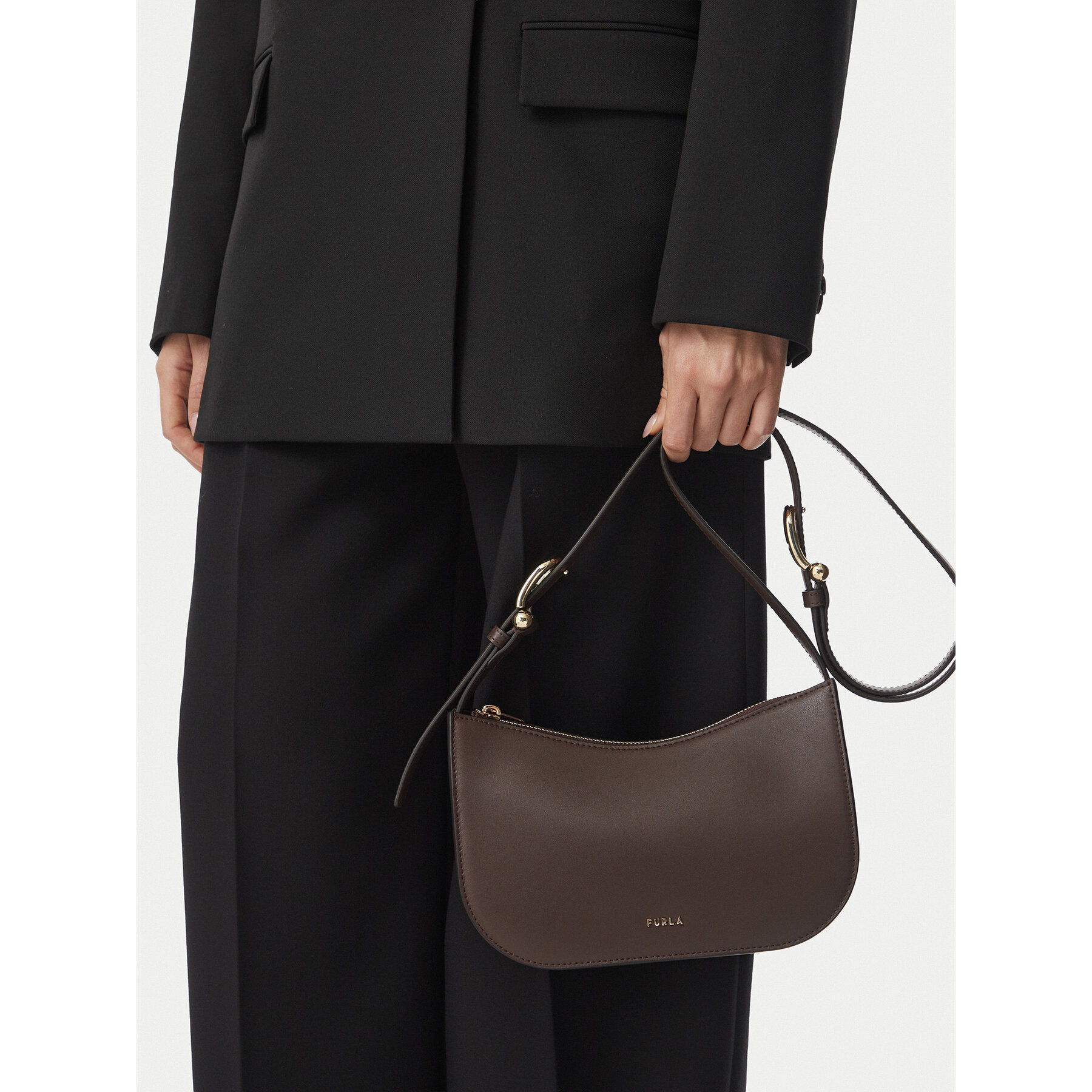 Ročna torba Furla Sara Small WB02138 BX3158 3244S Temno rjava