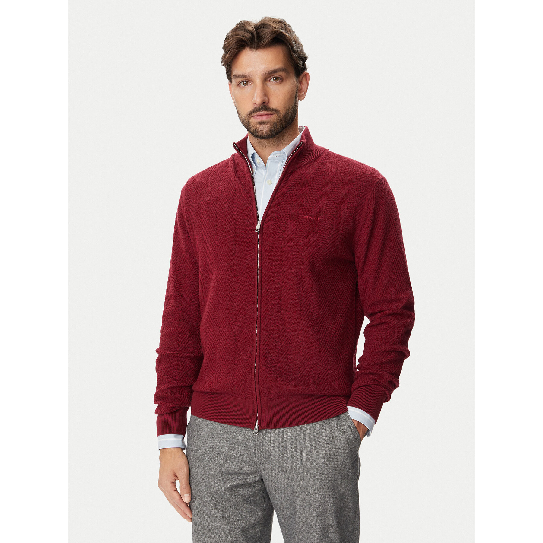 Gant Strickjacke 8050334 Rot Regular Fit