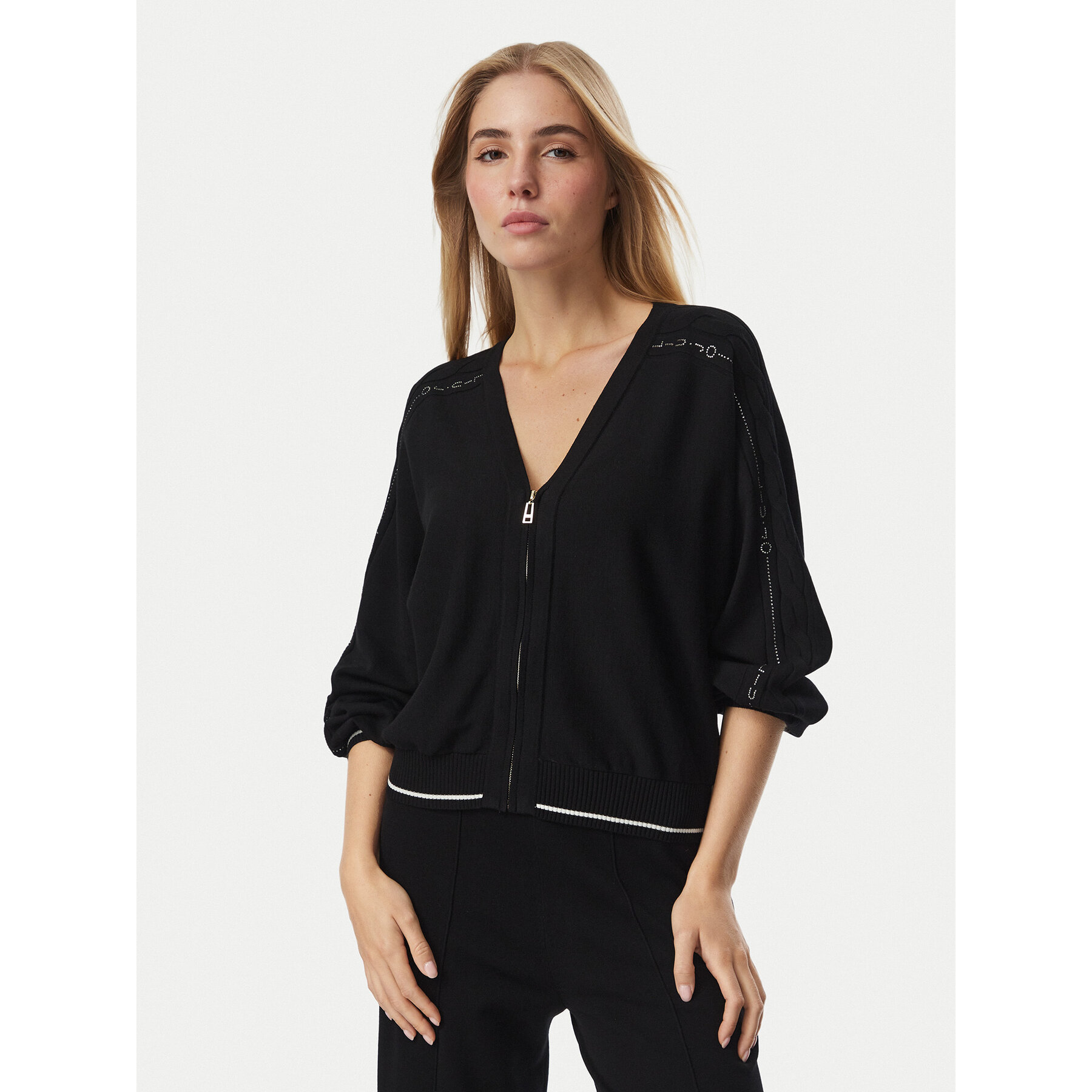 Liu Jo Sport Strickjacke TF6192 MS63L Schwarz Regular Fit