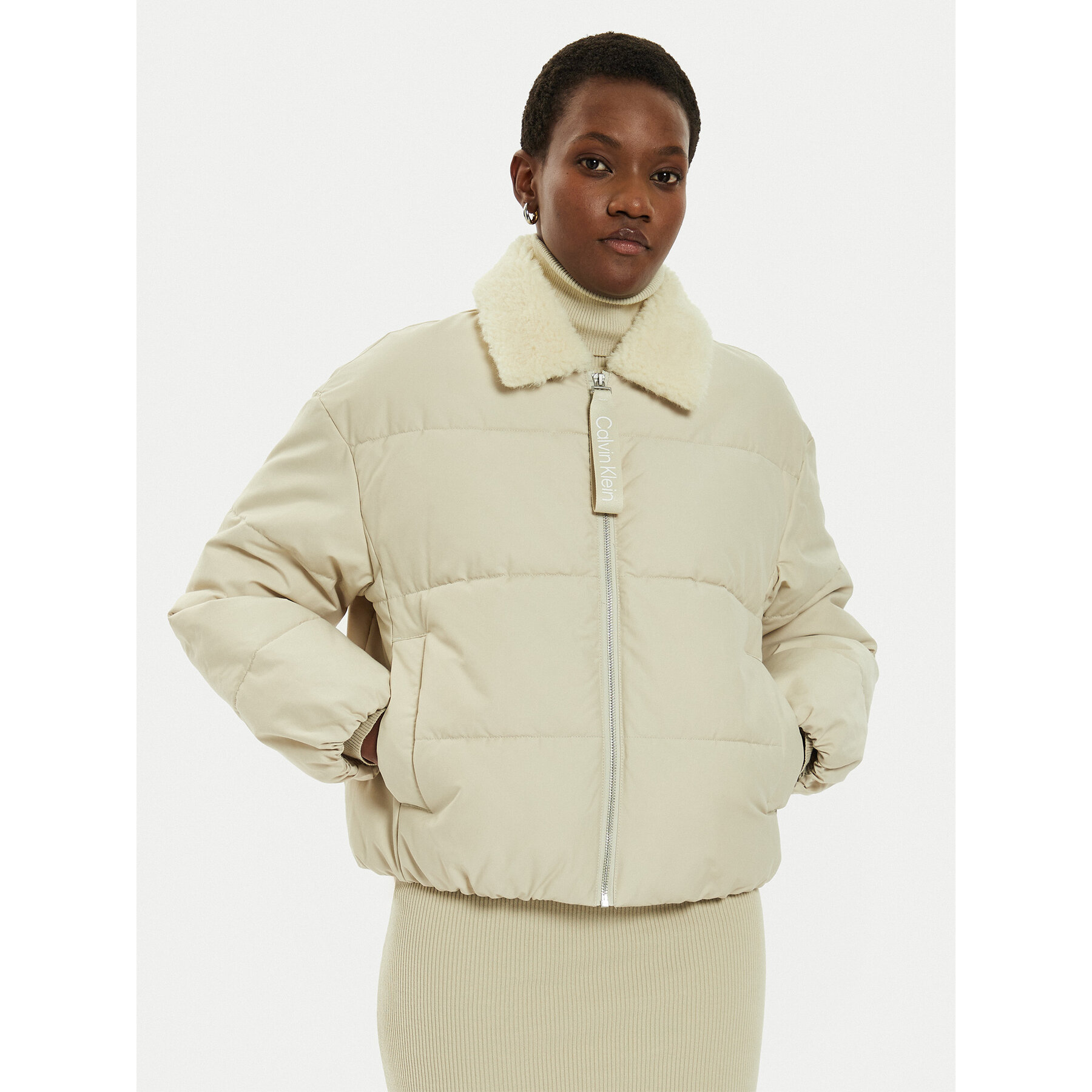 Calvin Klein Jeans Winterjacke Aviator J20J224121 Beige Relaxed Fit