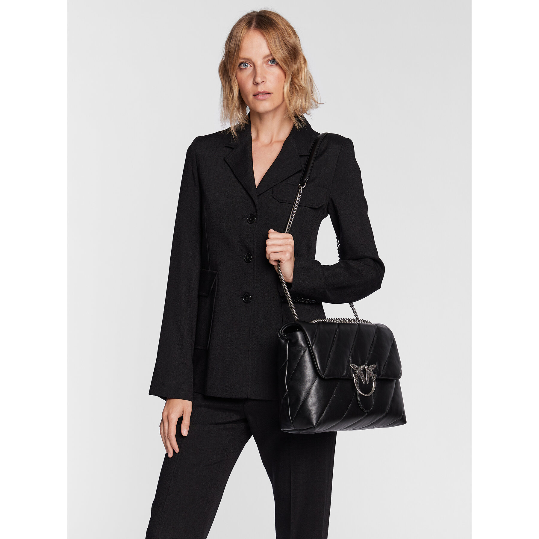 Geantă PINKO Love Big Puff Cl PE 23 PLTT 100037 A0F2 Negru