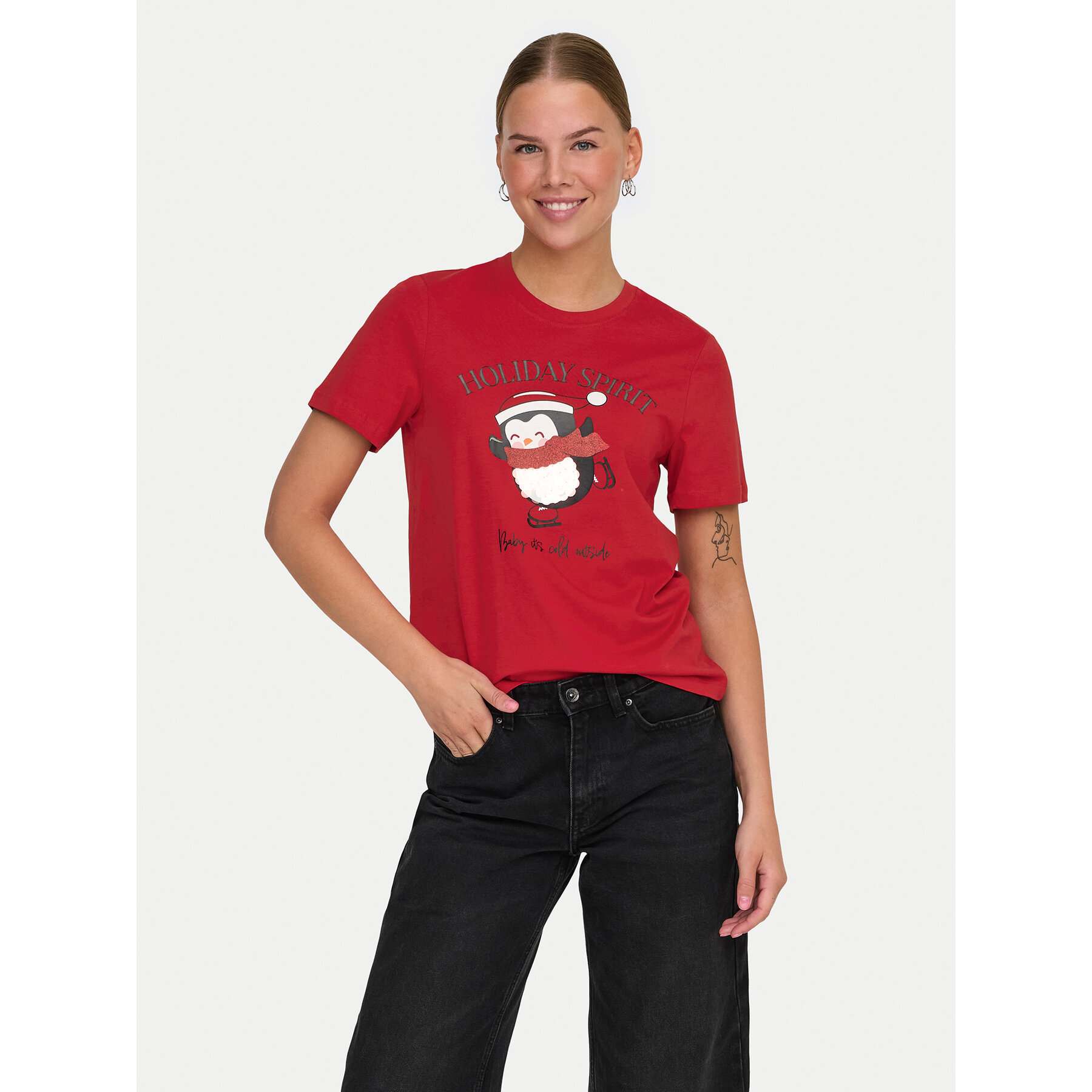 ONLY T-shirt Kita 15331069 Rosso Regular Fit