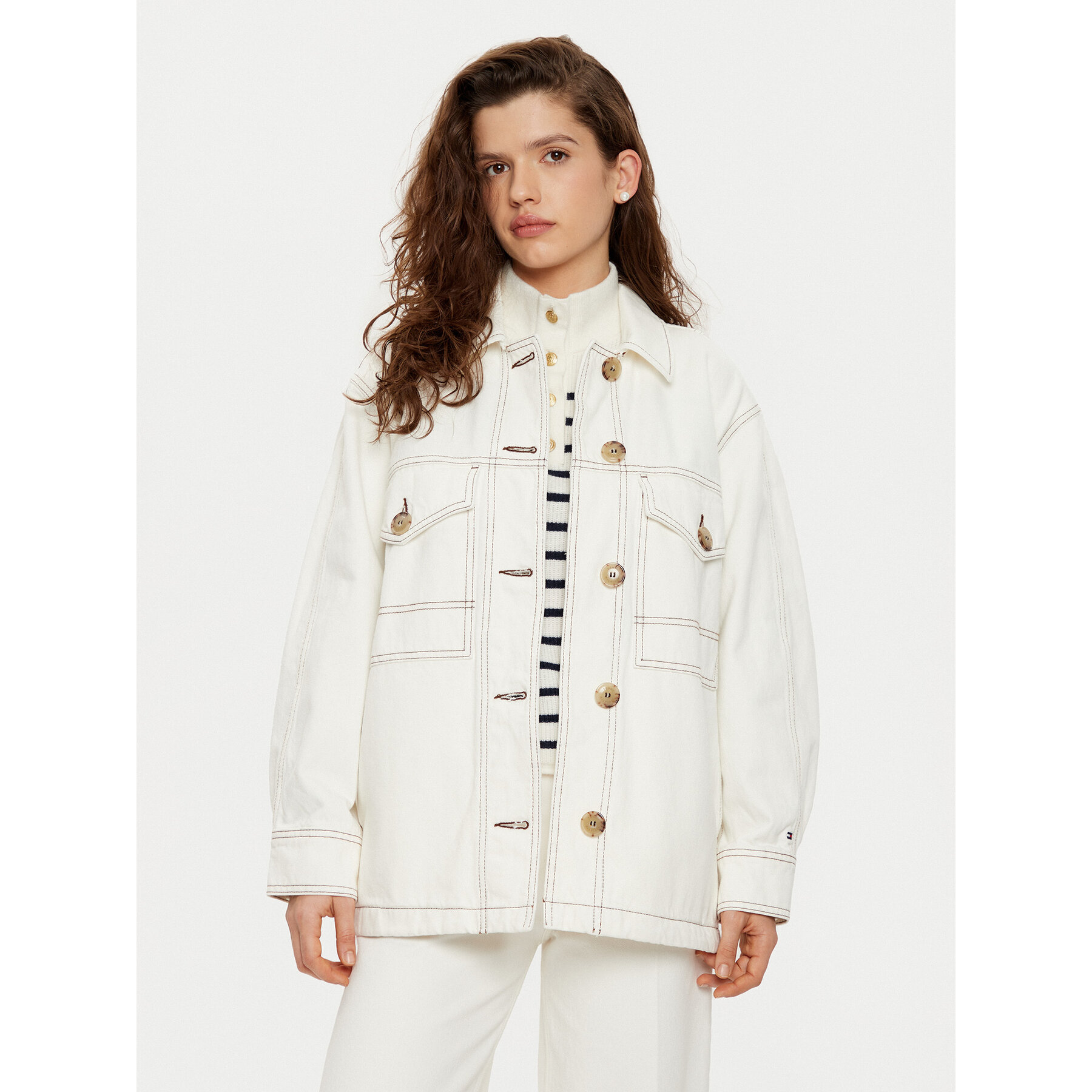 Tommy Hilfiger Jeanshemd WW0WW43728 Weiß Relaxed Fit