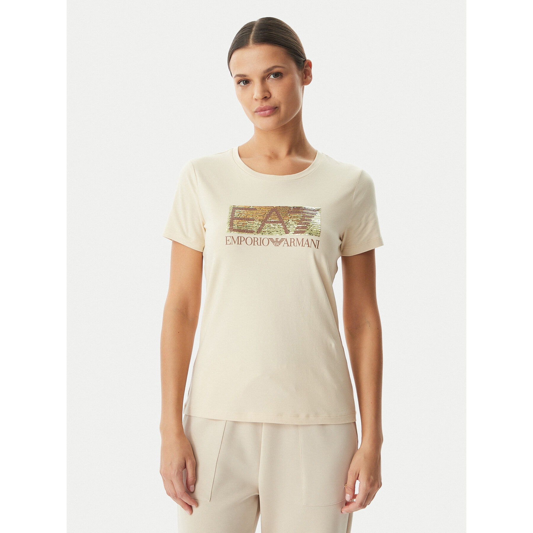 EA7 Emporio Armani T-Shirt 7W001093 AF10373 U1088 Beige Regular Fit