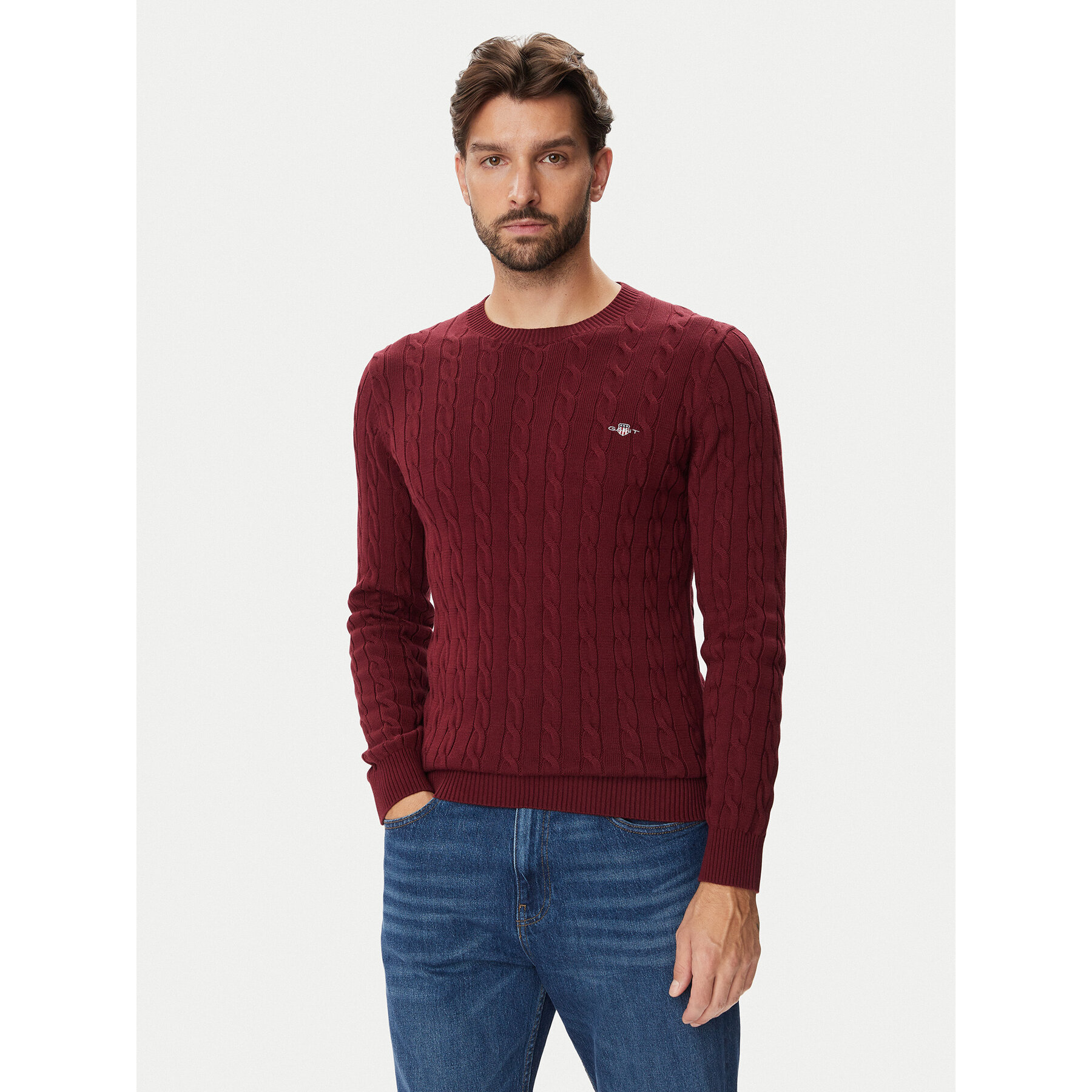 Gant Pullover 8050601 Dunkelrot Regular Fit