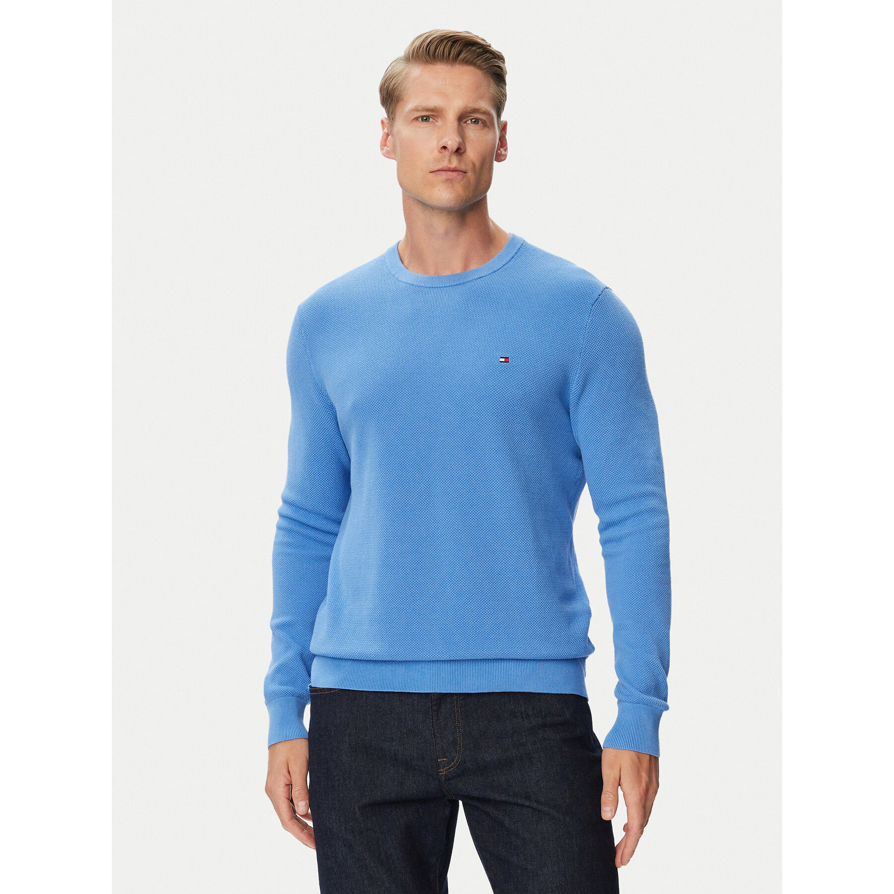 Tommy Hilfiger Pullover Essential MW0MW36347 Hellblau Regular Fit