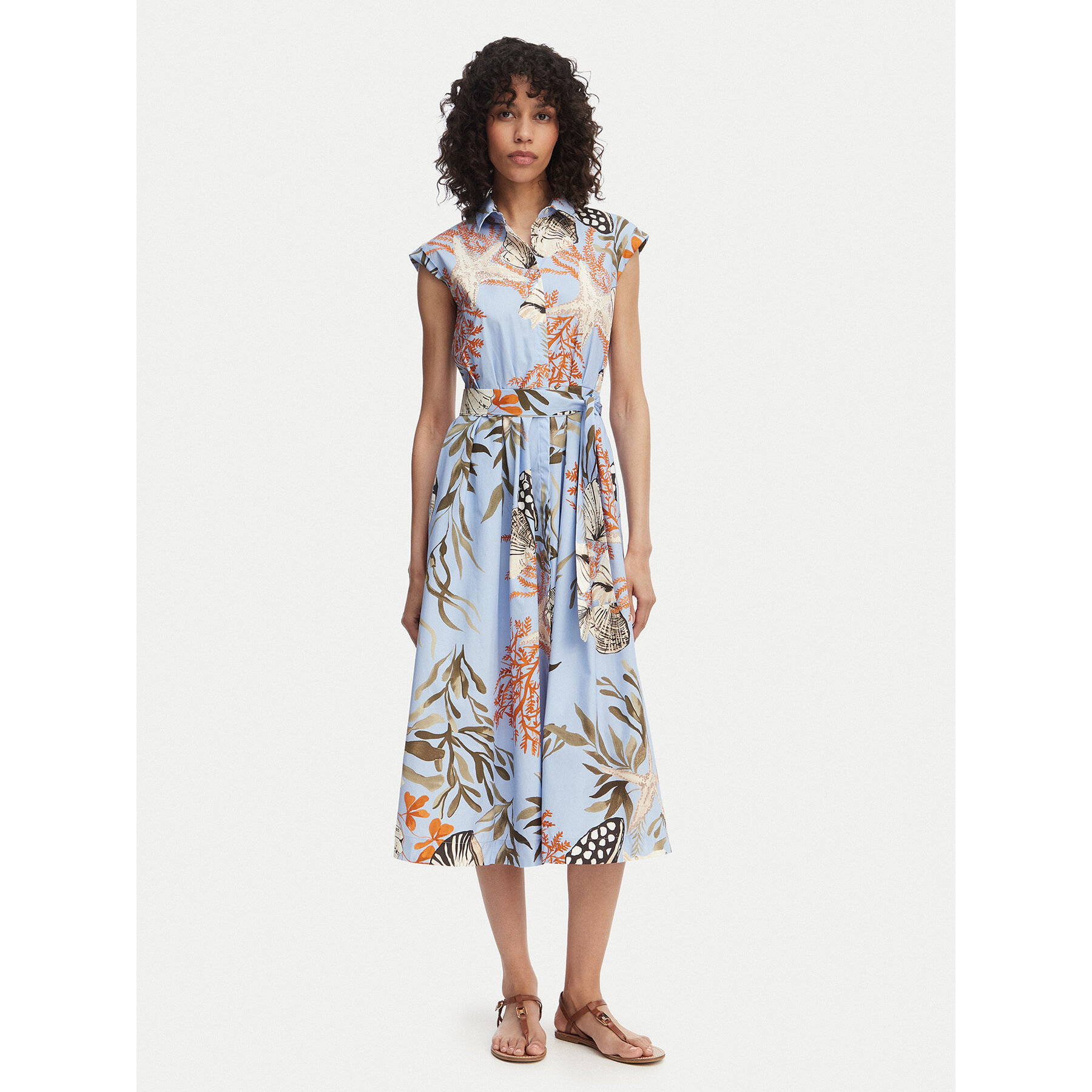 Marella Hemdkleid Padana 2613221202 Himmelblau Regular Fit
