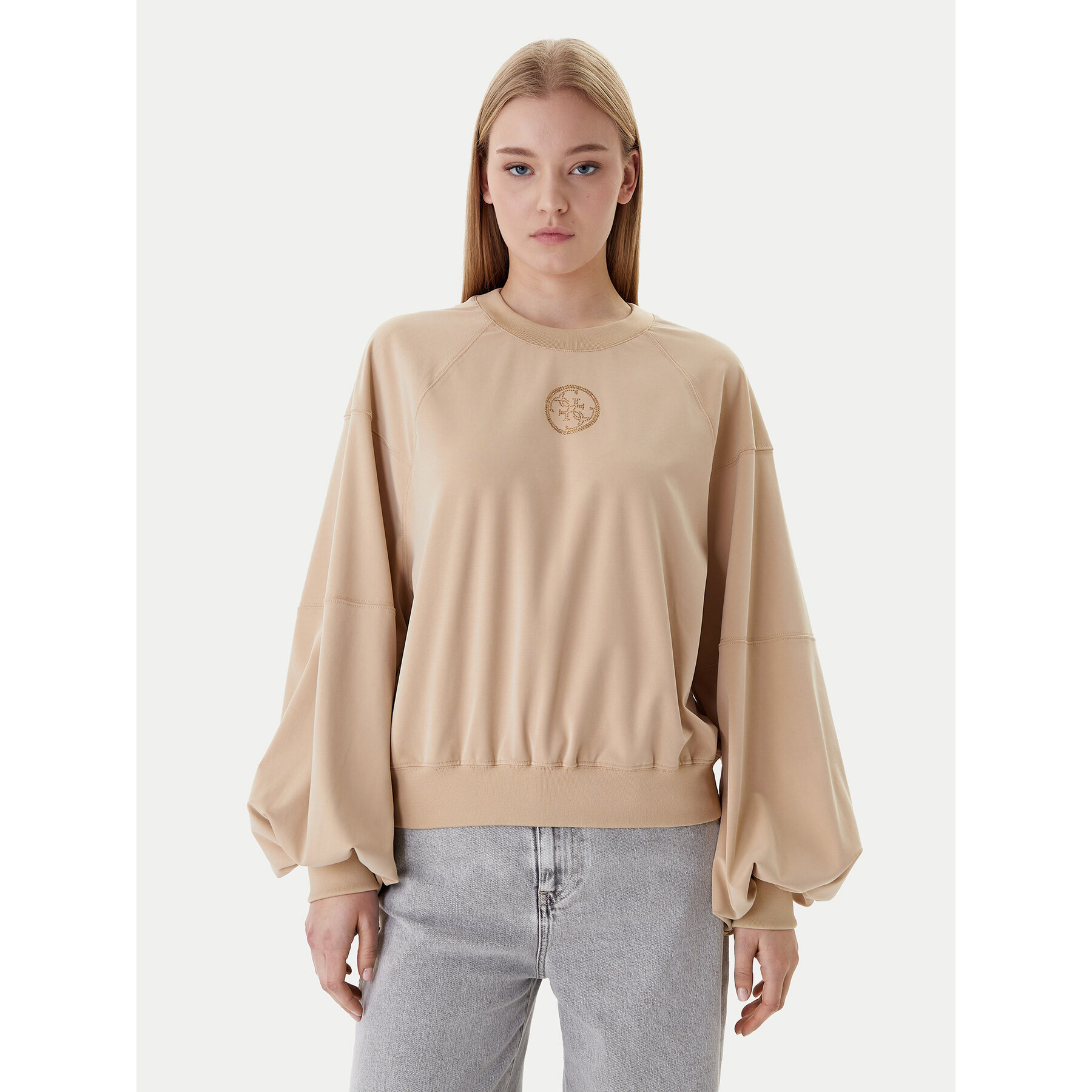 Guess Sweatshirt W6RQ13 KD332 Beige Regular Fit