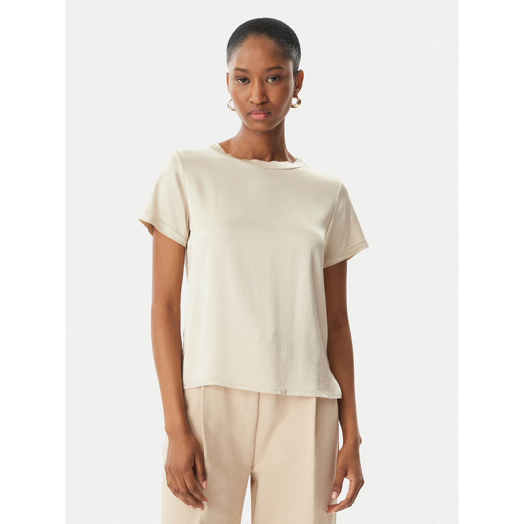 Maryley Μπλουζάκι 26EB820/35LA Ανοιχτό μπεζ Regular Fit