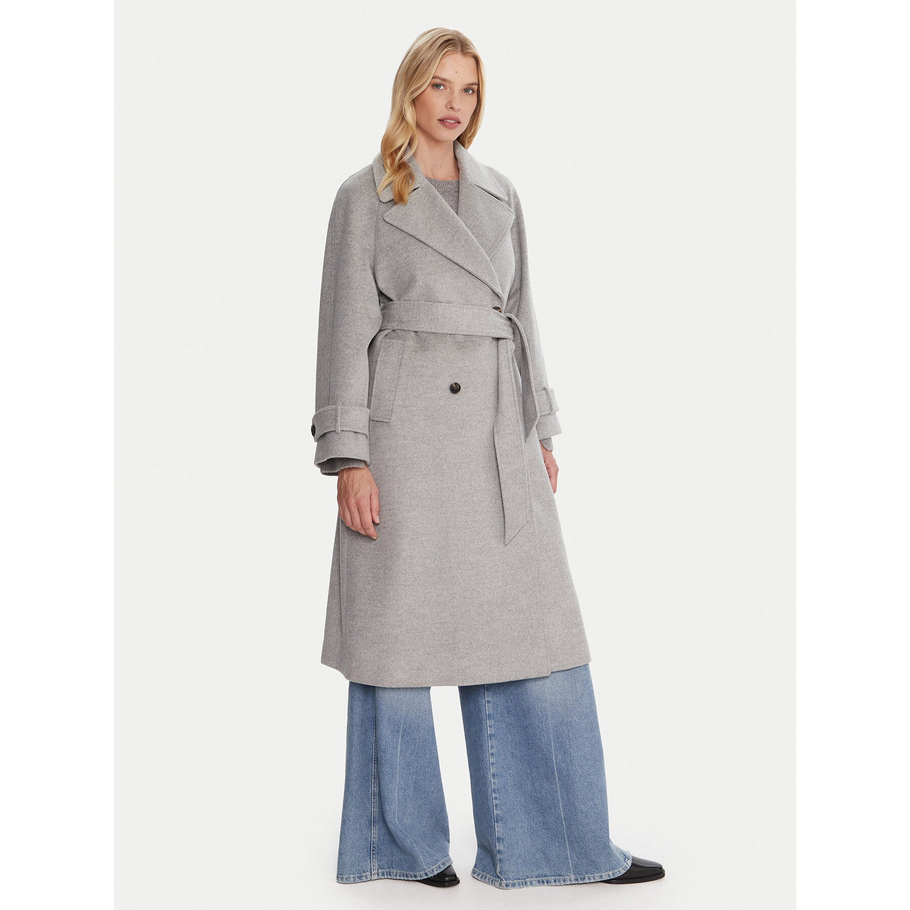 Marella Wollmantel Tenna 2523016071 Grau Regular Fit