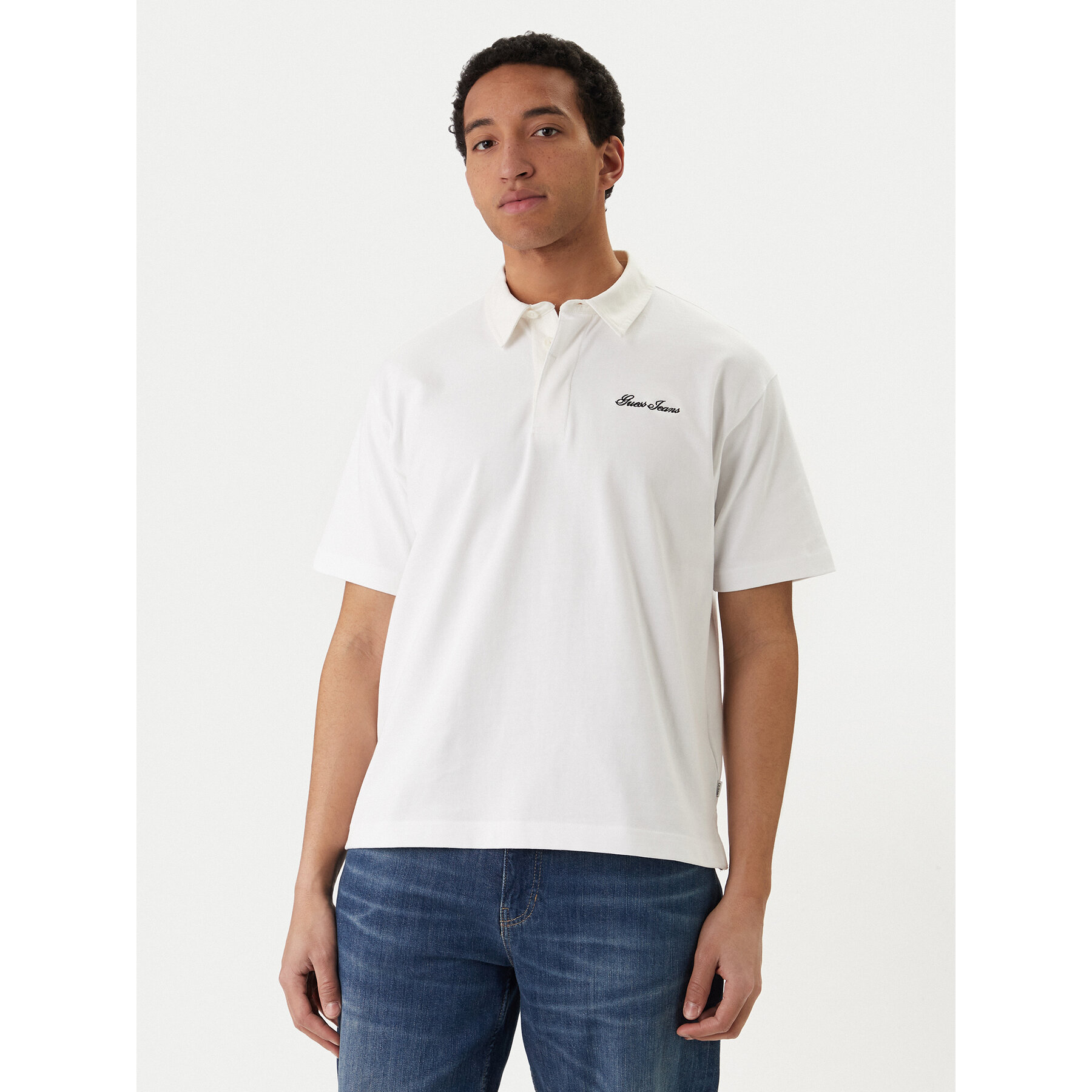 Guess Jeans Poloshirt M6GP13 KCYM1 Weiß Oversize