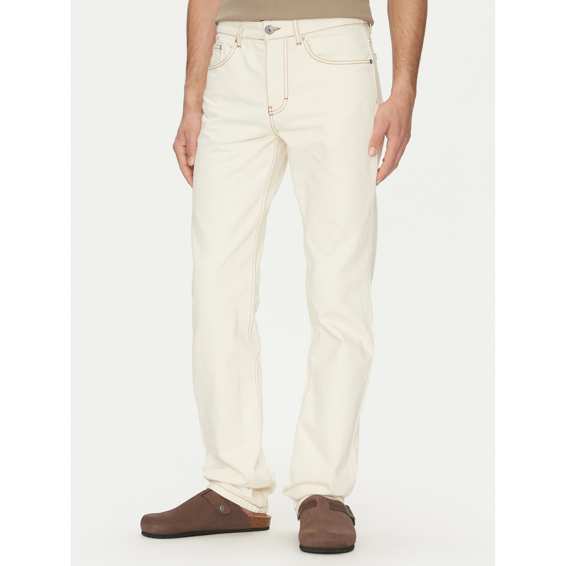 AMI Paris Jeans HTR001.DE0039 Écru Classic Fit