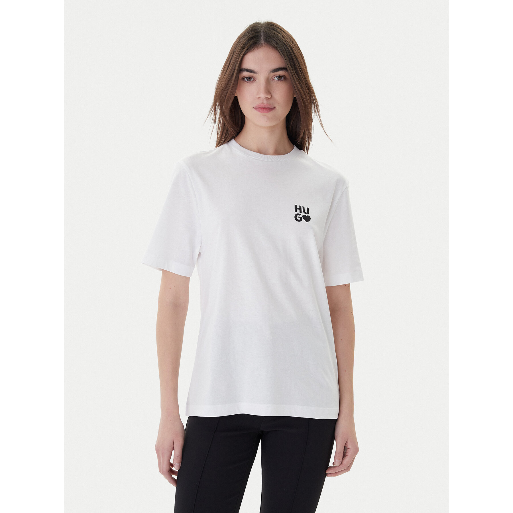 Hugo T-Shirt Dashire_4 50489198 Λευκό Regular Fit