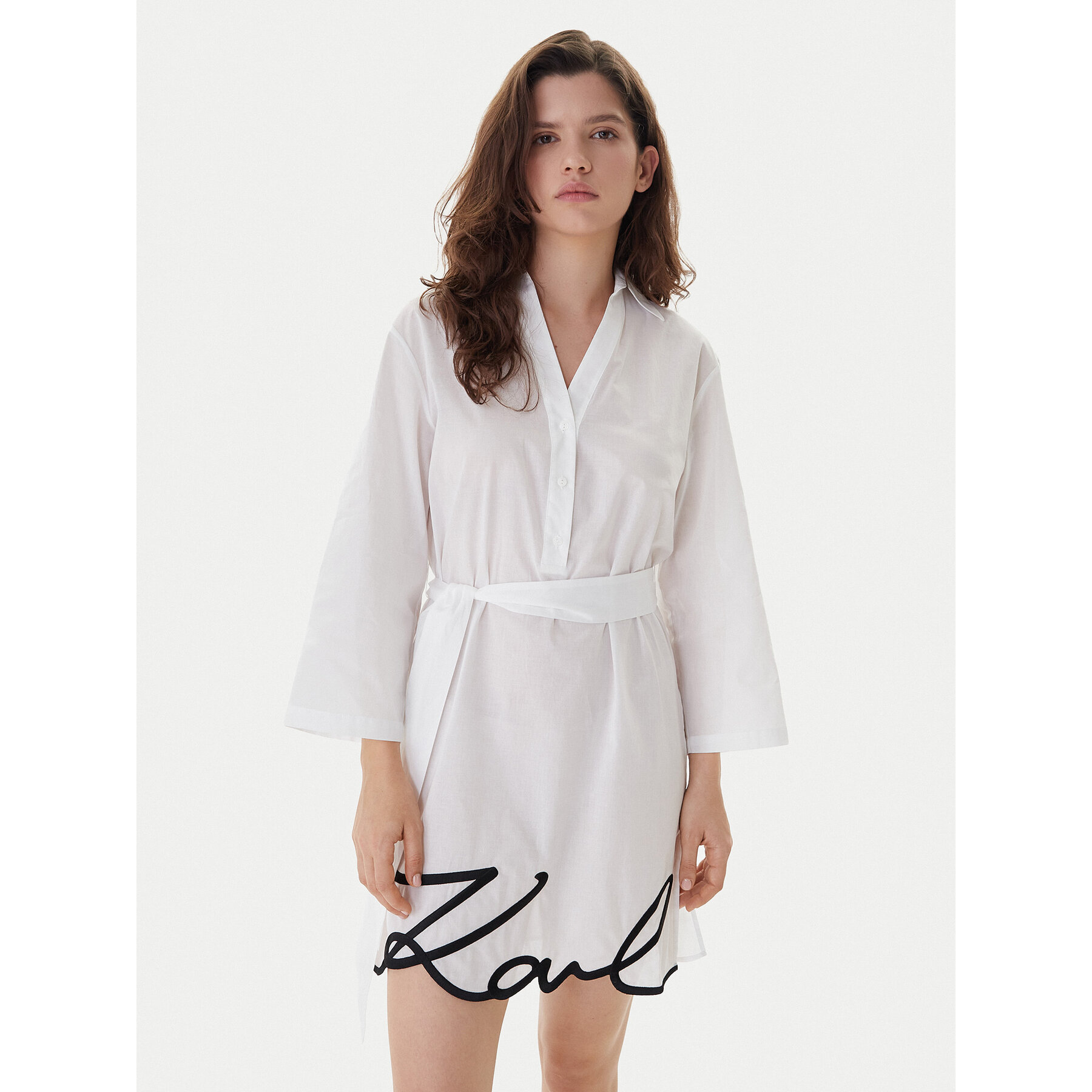KARL LAGERFELD Strandkleid A2W46075 Weiß Regular Fit