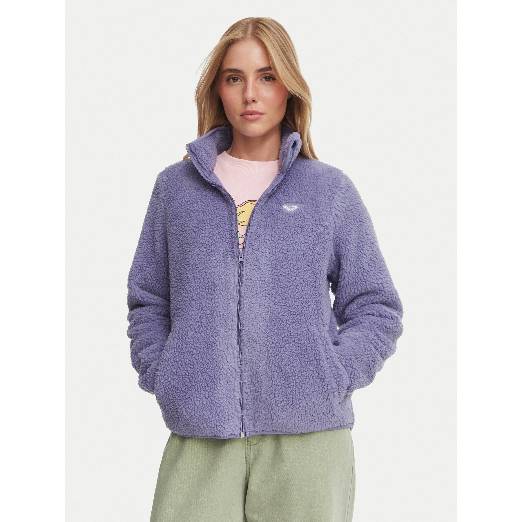 Roxy Fleecejacke ERJPF03262 Violett Relaxed Fit