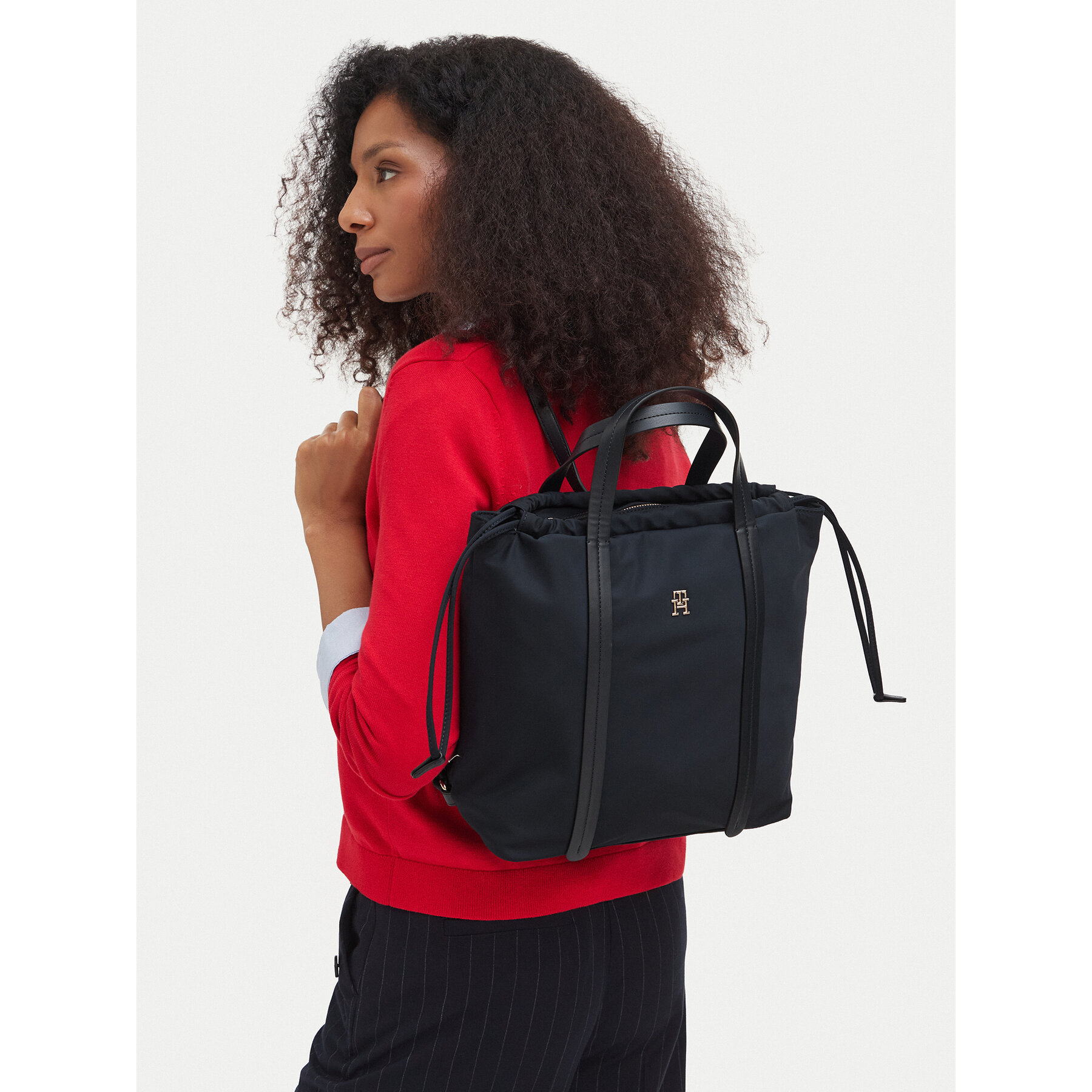 Rucsac Tommy Hilfiger Th Soft Nylon Tote/Backpack AW0AW19029 Bleumarin