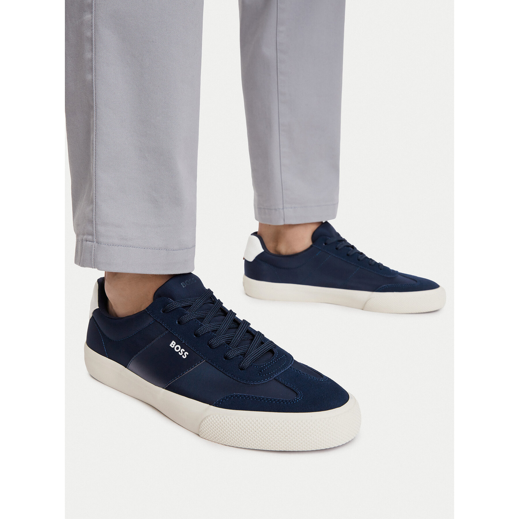 Sneakersy BOSS Aiden Tenn 50563847 Tmavomodrá