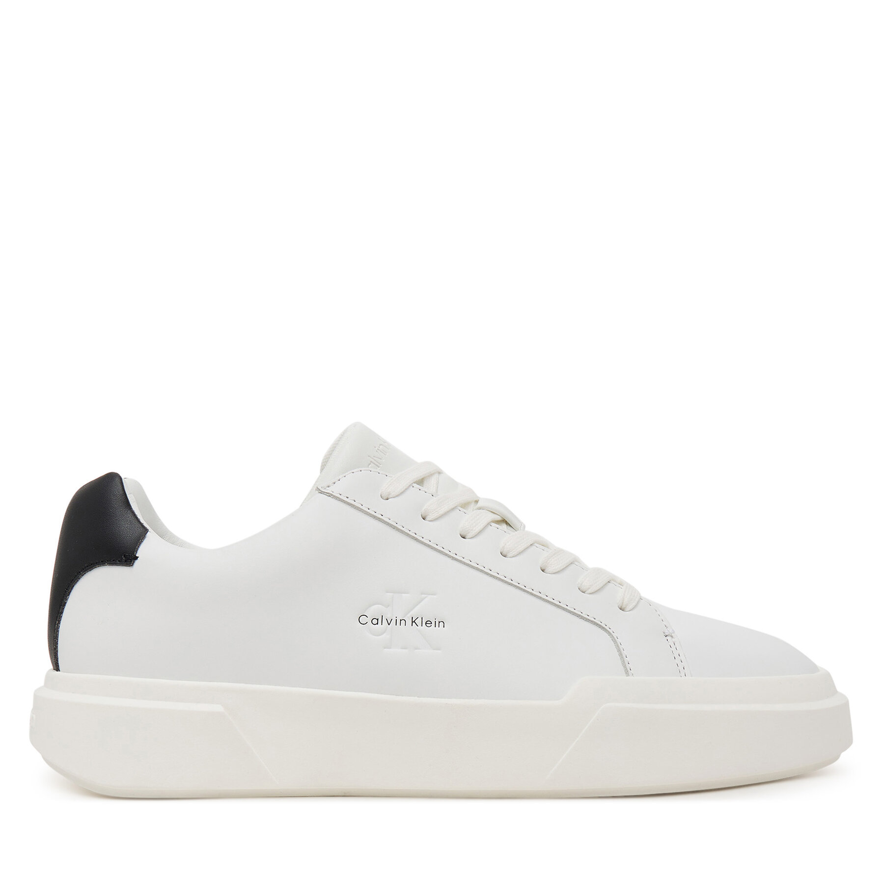 Sneakersy Calvin Klein Chunky Cupsole Laceup Lth YM0YM01344 Biela