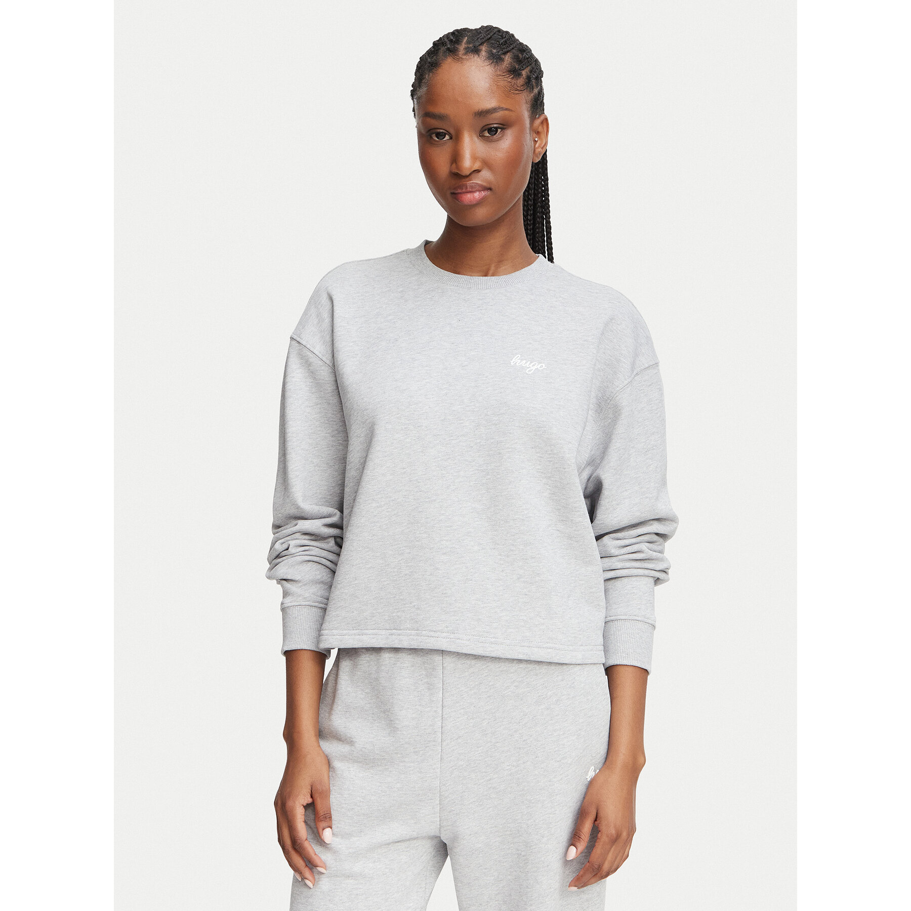 HUGO Sweatshirt Damaswee_B 50571605 Hellgrau Loose Fit