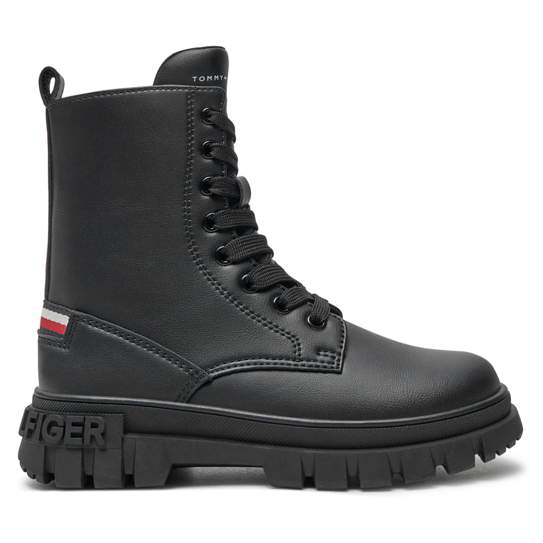 Dziecięce Trapery Tommy Hilfiger, Rozmiar 33 Czarny Lace-Up Bootie T3A5-33600-1351 M