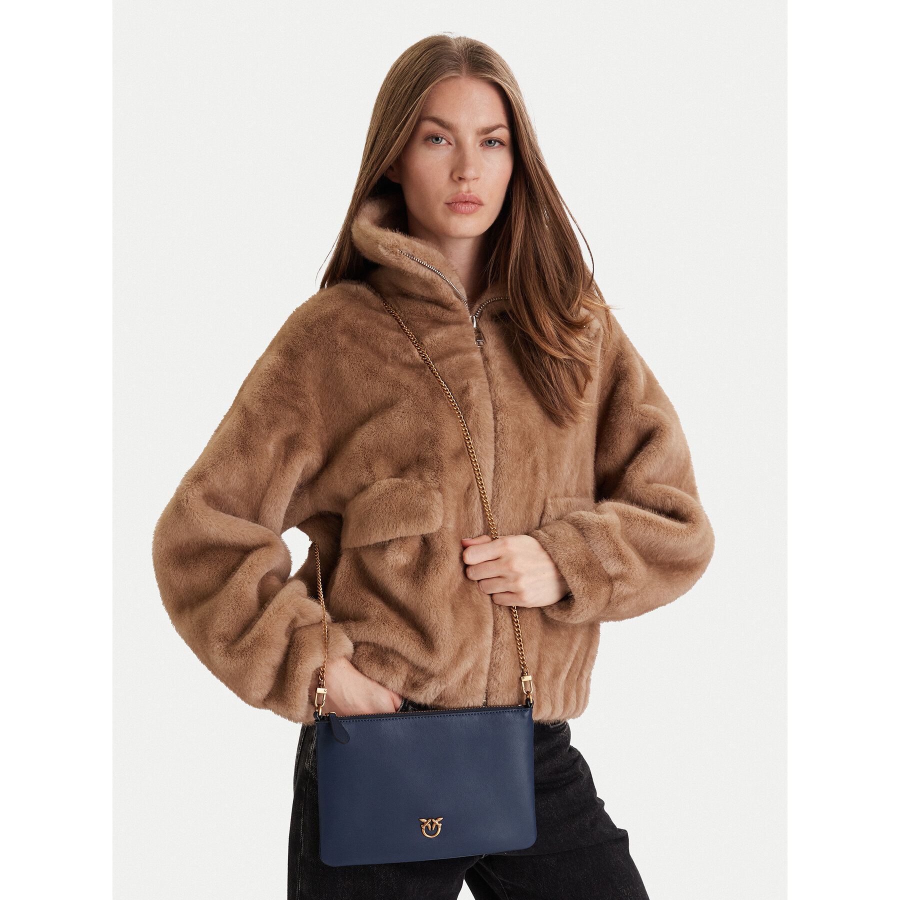 Borsetta PINKO Flat Classic AI 25-26 PCPL 100455 A0F1 Blu scuro