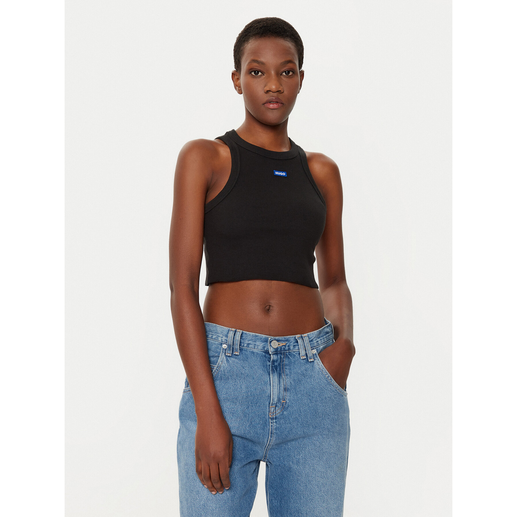 HUGO Τοπ Baby 50511450 Μαύρο Slim Fit