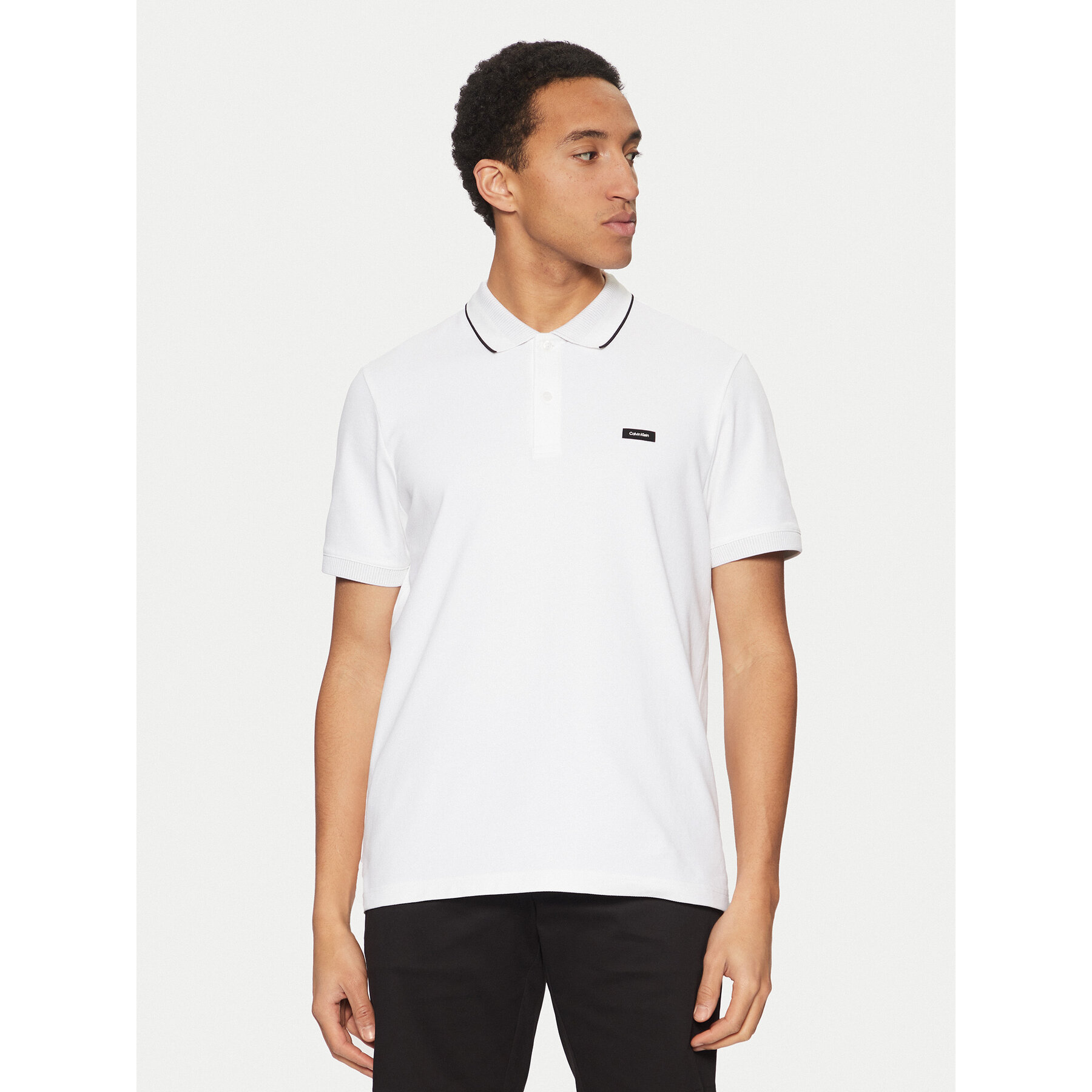 Calvin Klein Polo majica K10K114141 Bela Regular Fit
