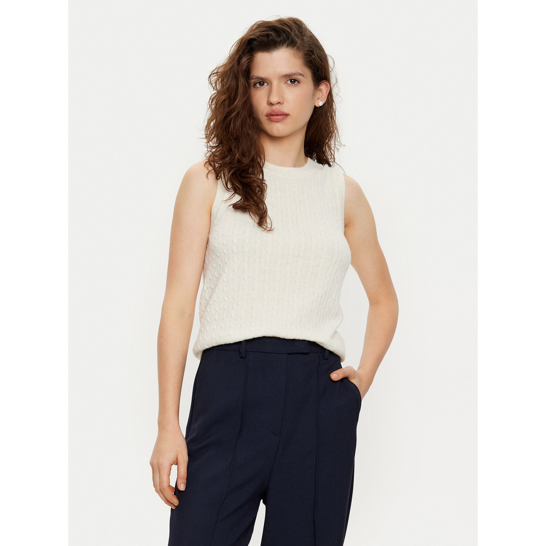 Tommy Hilfiger Weste WW0WW43956 Écru Regular Fit