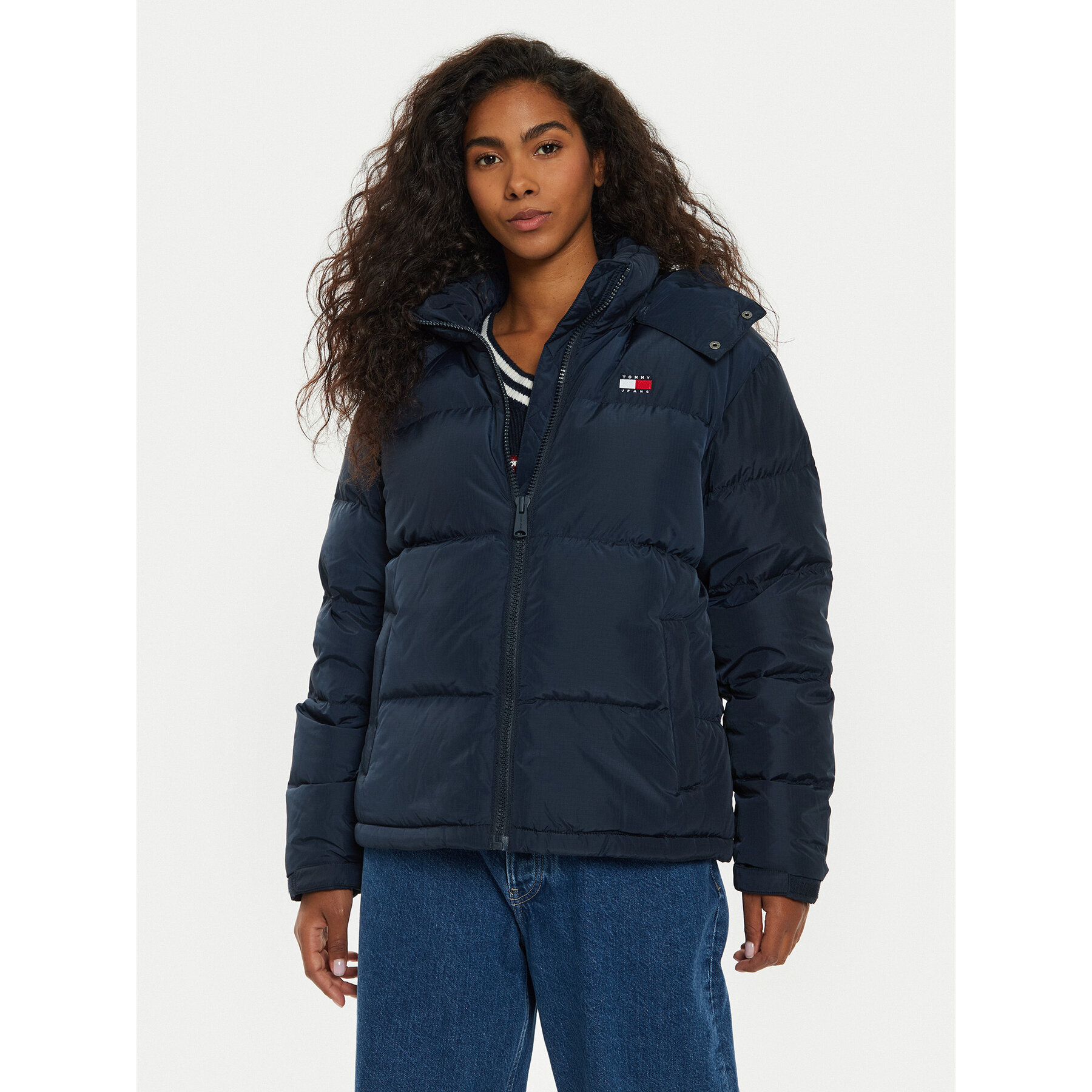 Tommy Jeans Daunenjacke Alaska DW0DW18610 Dunkelblau Regular Fit