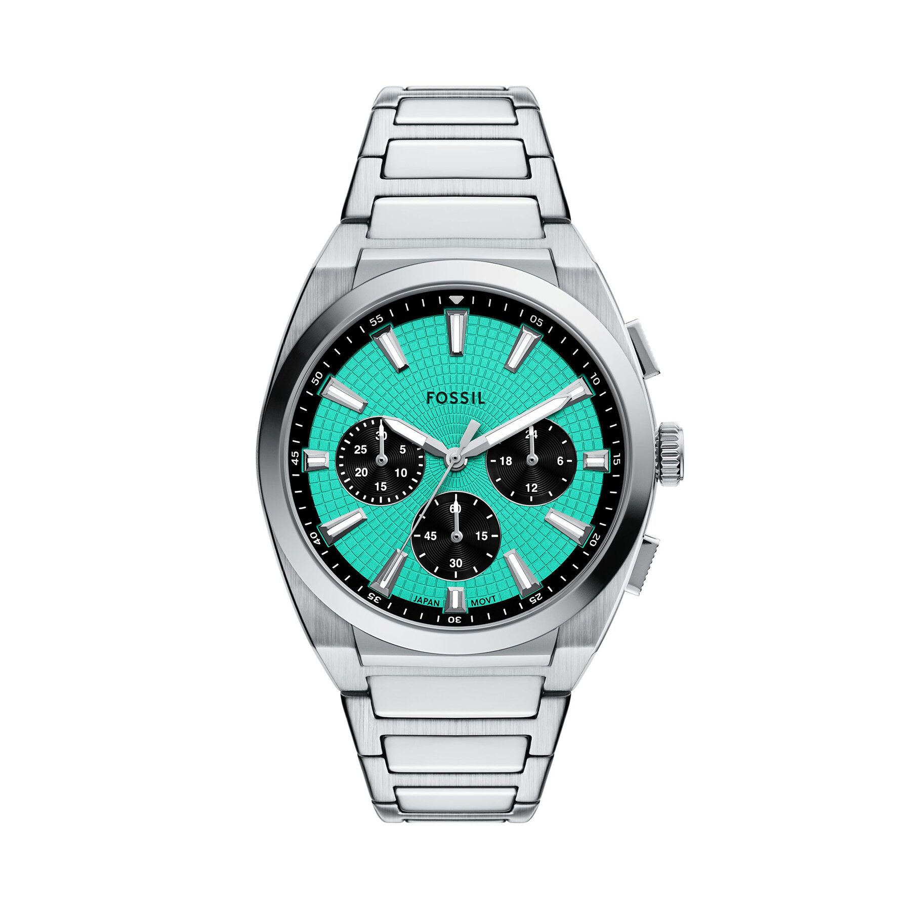 Hodinky Fossil Everett Chronograph FS6117 Strieborná
