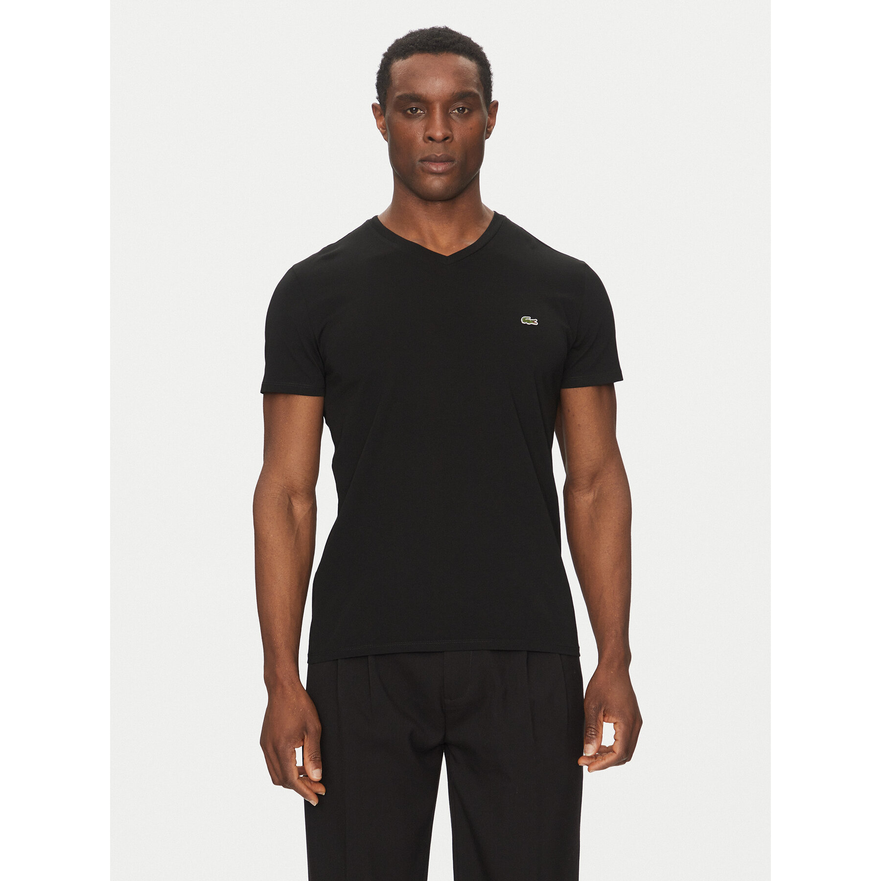 Lacoste T-Shirt TH6710 Μαύρο Regular Fit