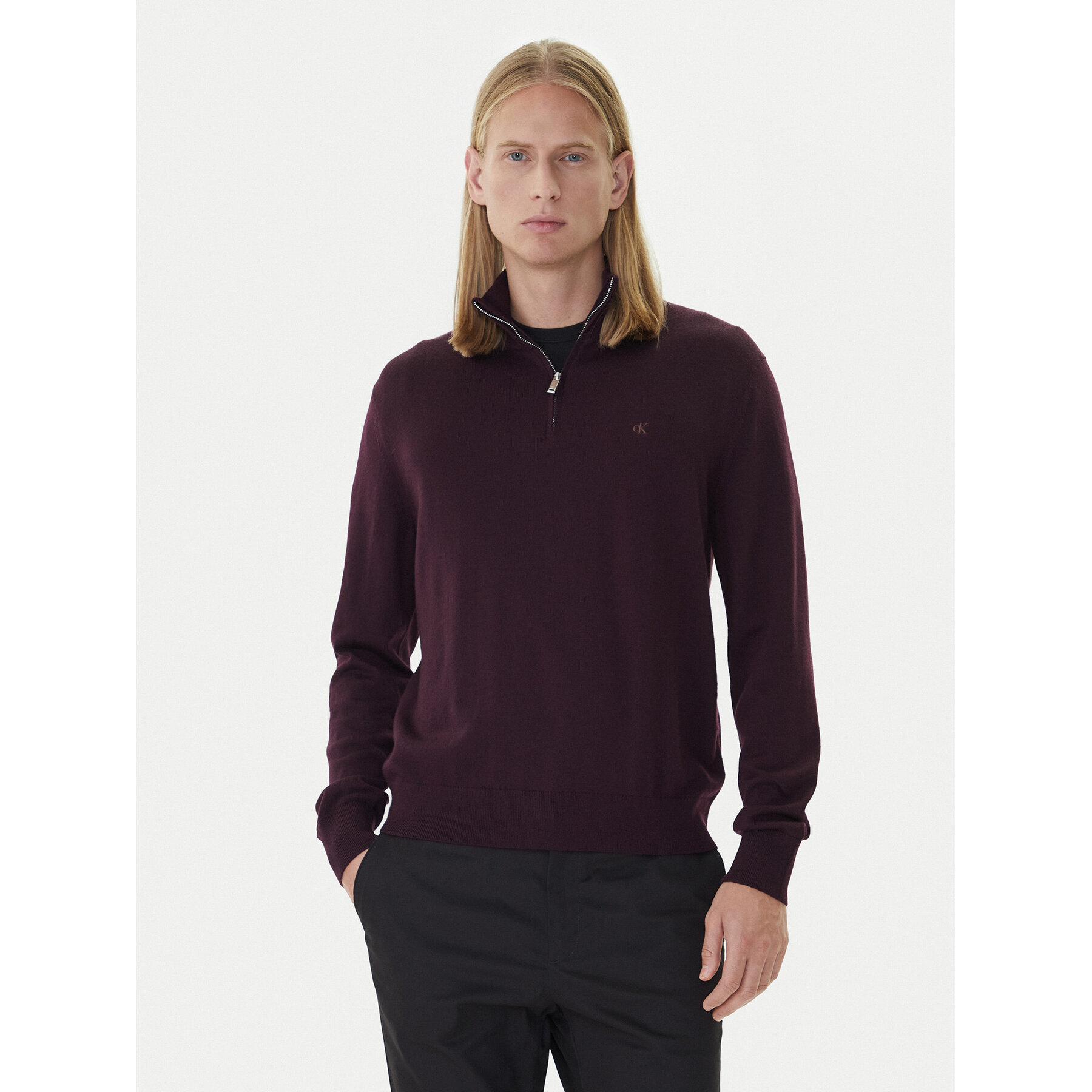 Calvin Klein Pullover LV04LD318G Dunkelrot Regular Fit