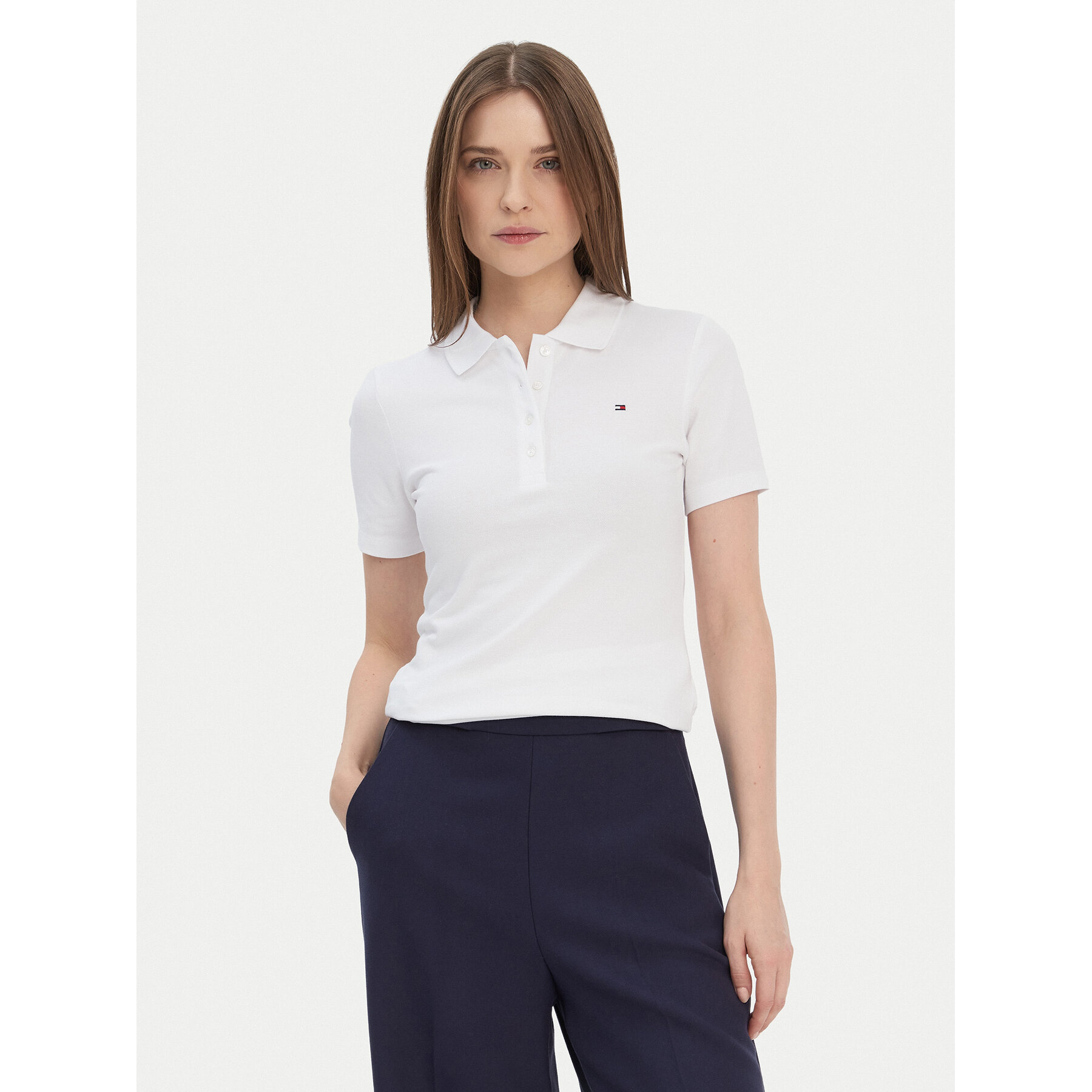 Tommy Hilfiger Polo 1985 WW0WW42047 Bijela Slim Fit