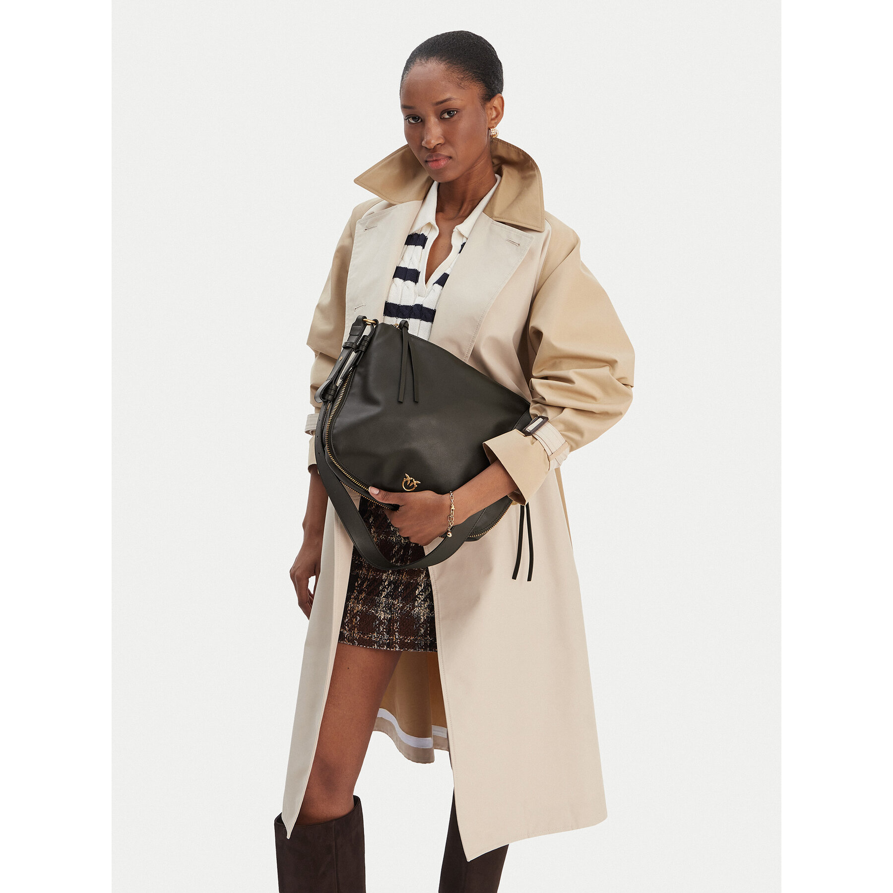 Táska PINKO Hobo Zip Around Classic AI 25-26 PLTT 105113 A0QO Zöld
