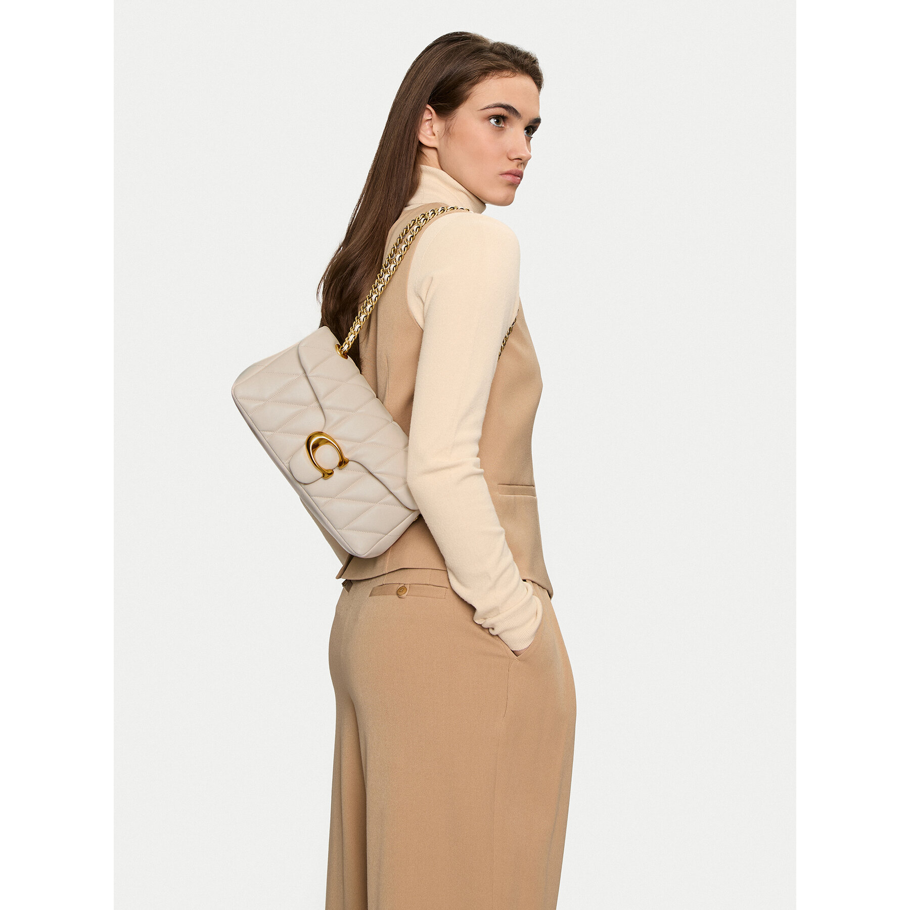 Borsetta Coach Tabby Sb CP150 Écru