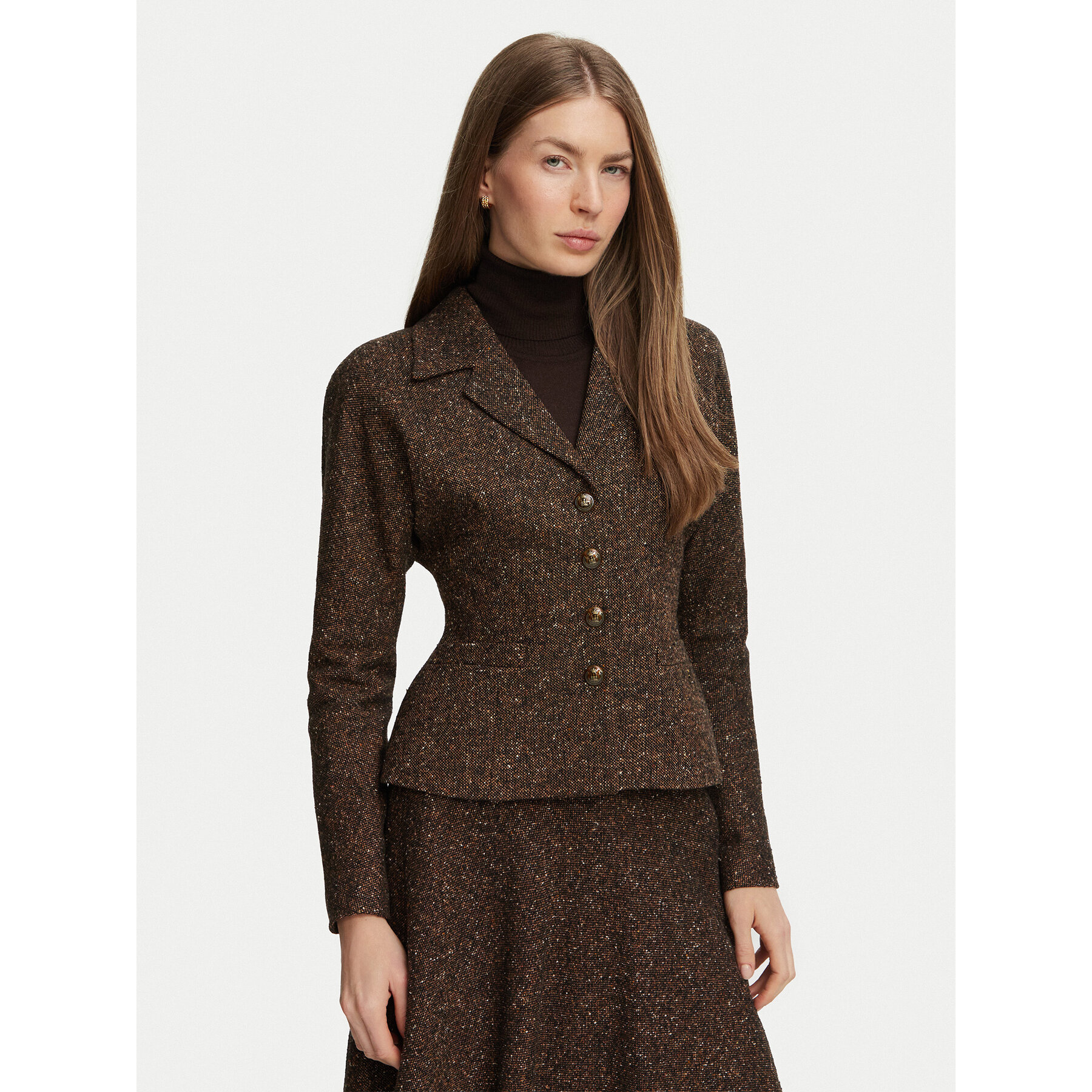 Luisa Spagnoli Sakko Svolta 543937 Dunkelbraun Cropped Fit