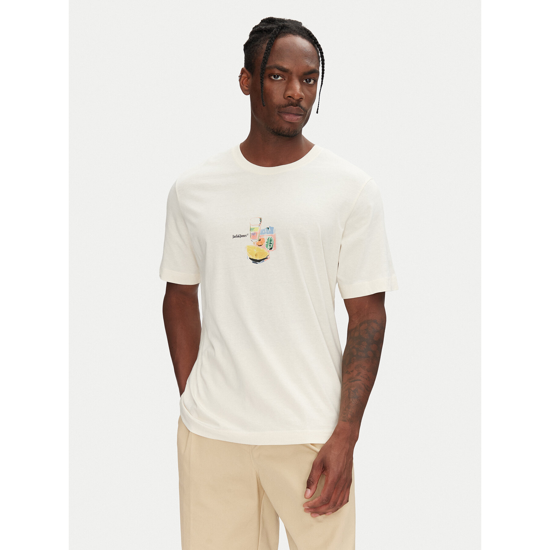 Jack & Jones T-shirt Varenna 12273162 Beige Regular Fit