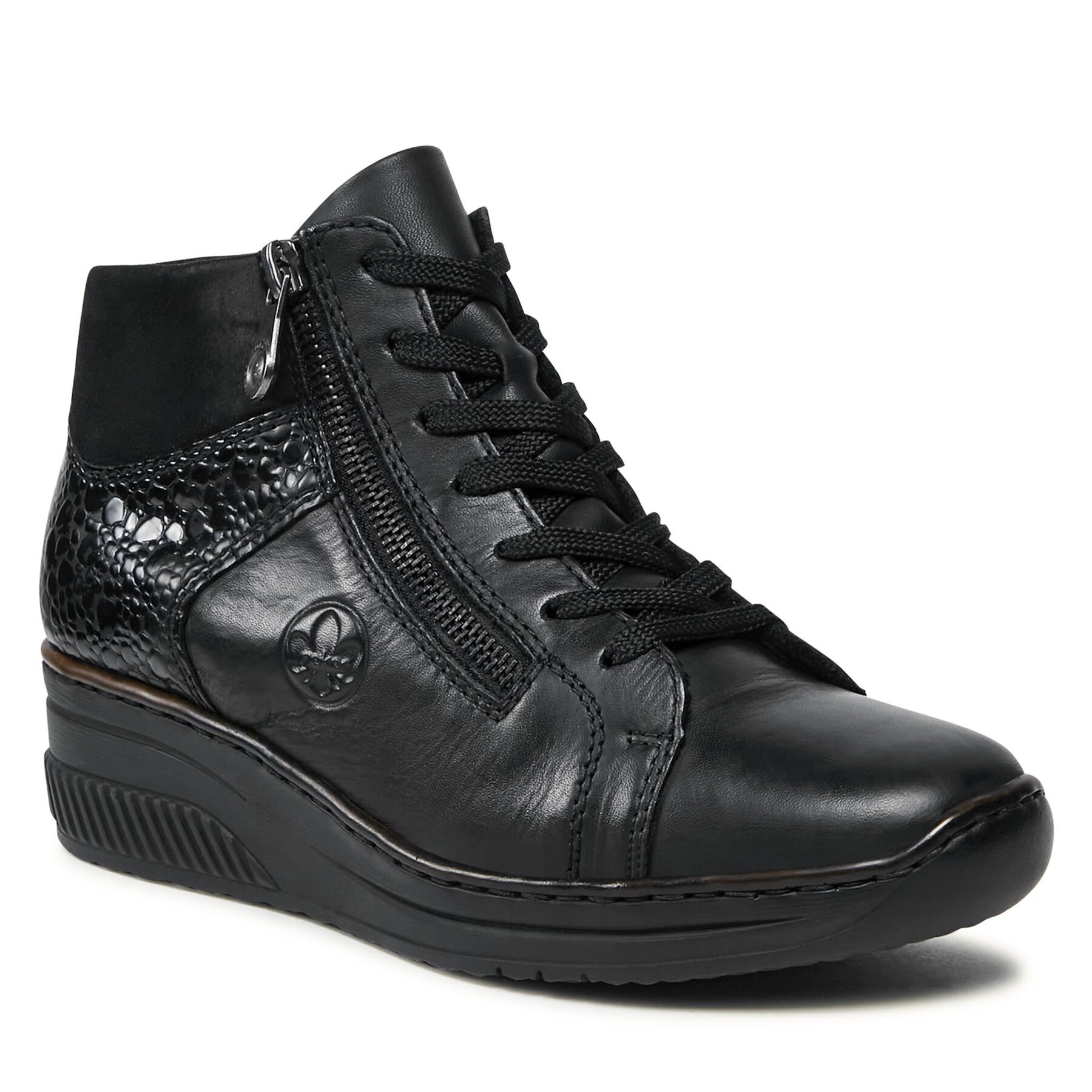 Mokasini Rieker 48710-00 Schwarz / Granit / Schwarz / Schwarz 00