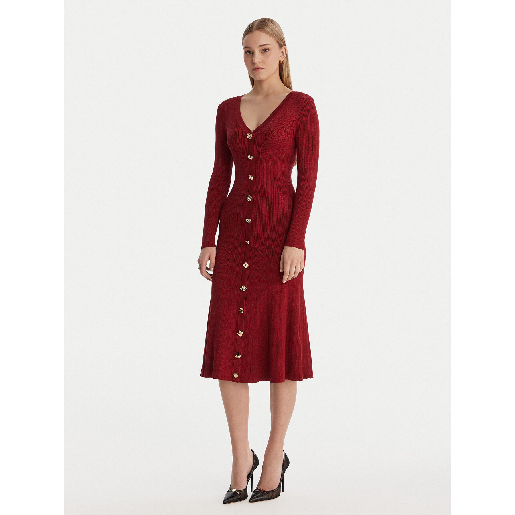 Guess Strickkleid W6RK02 Z3700 Rot Regular Fit