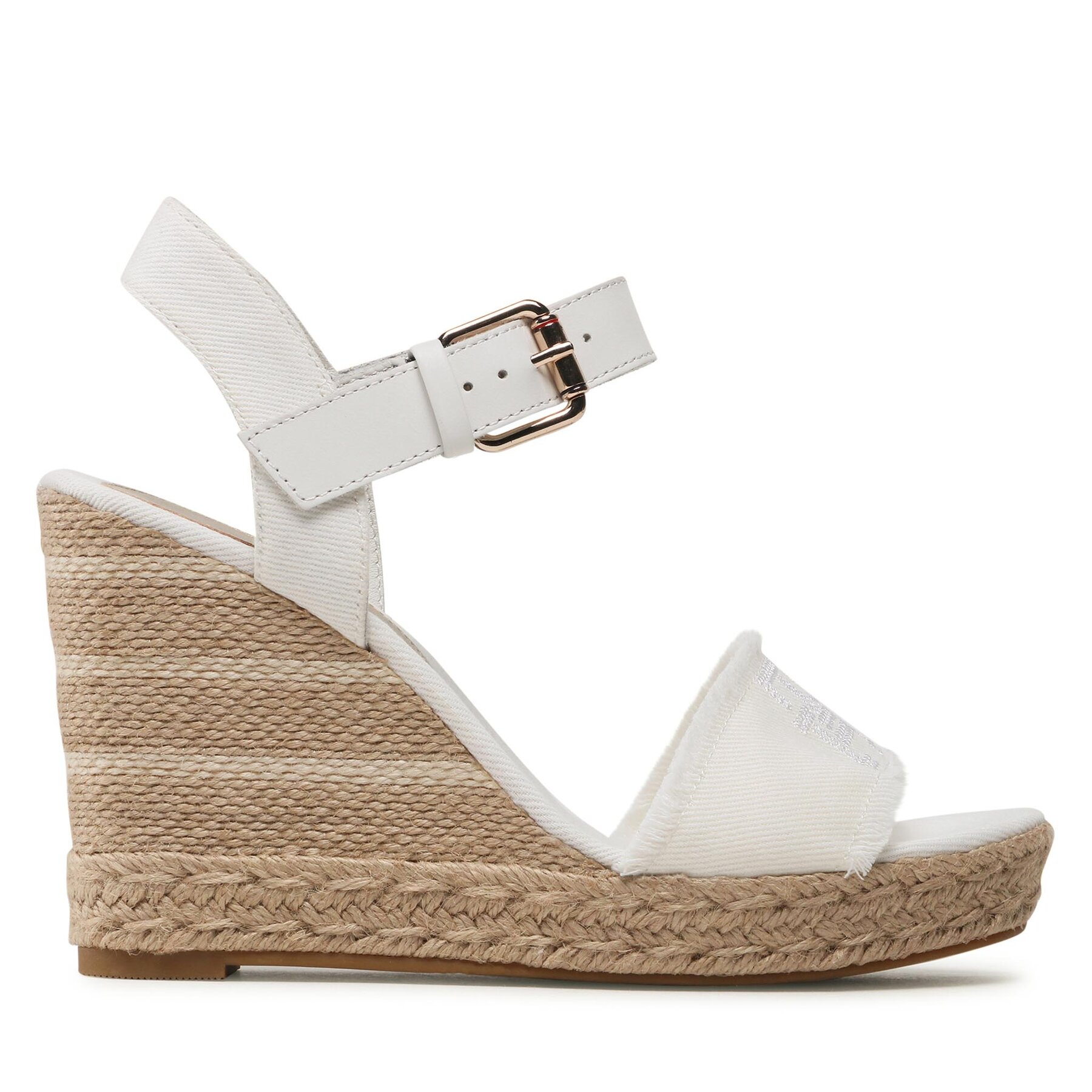 Alpargatas Tommy Hilfiger Ecru Denim Wedge Sandal FW0FW07191 Écru