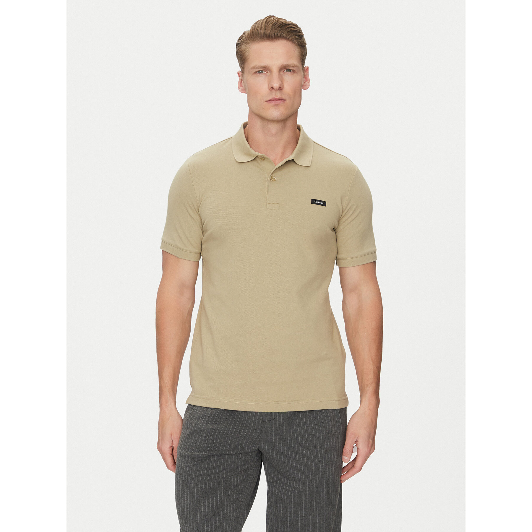 Calvin Klein Polo K10K111196 Μπεζ Slim Fit