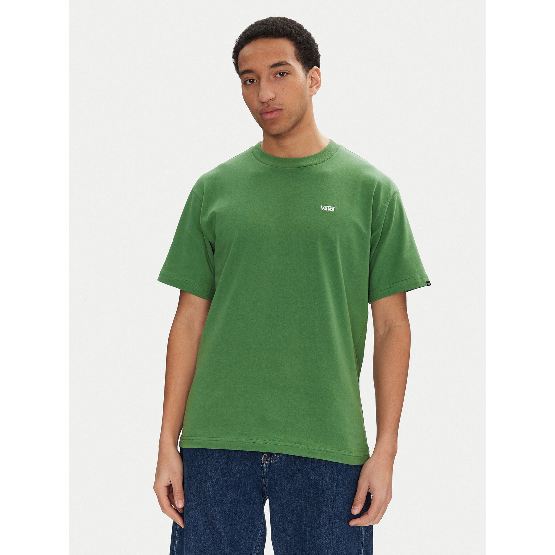 Vans Póló Left Chest II VN000P1P Zöld Loose Fit