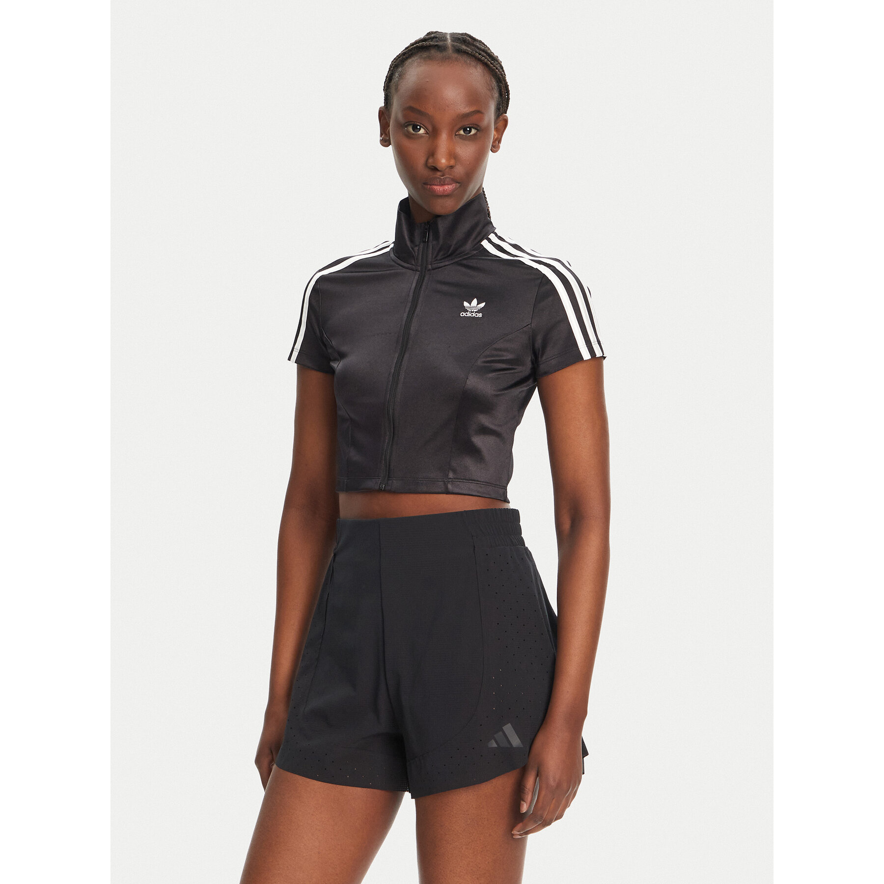 adidas Bluse adicolor JD0277 Schwarz Slim Fit