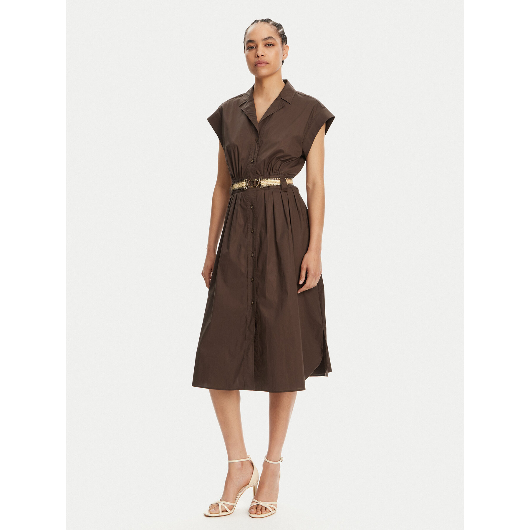 TWINSET Hemdkleid 251TT2102 Braun Loose Fit