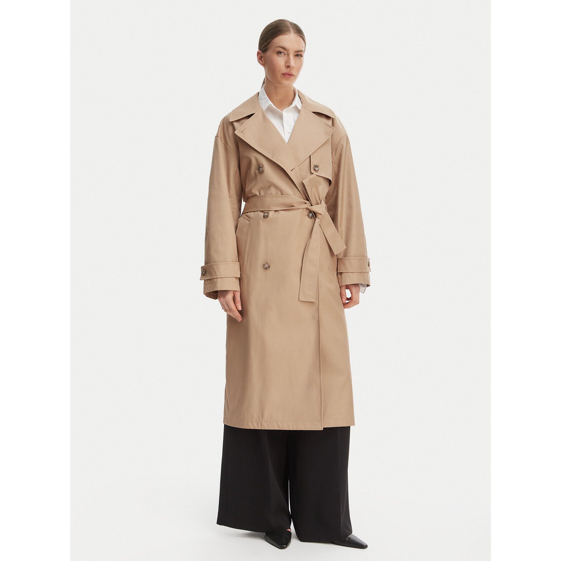 Calvin Klein Tenchcoat LV044C501G Beige Regular Fit